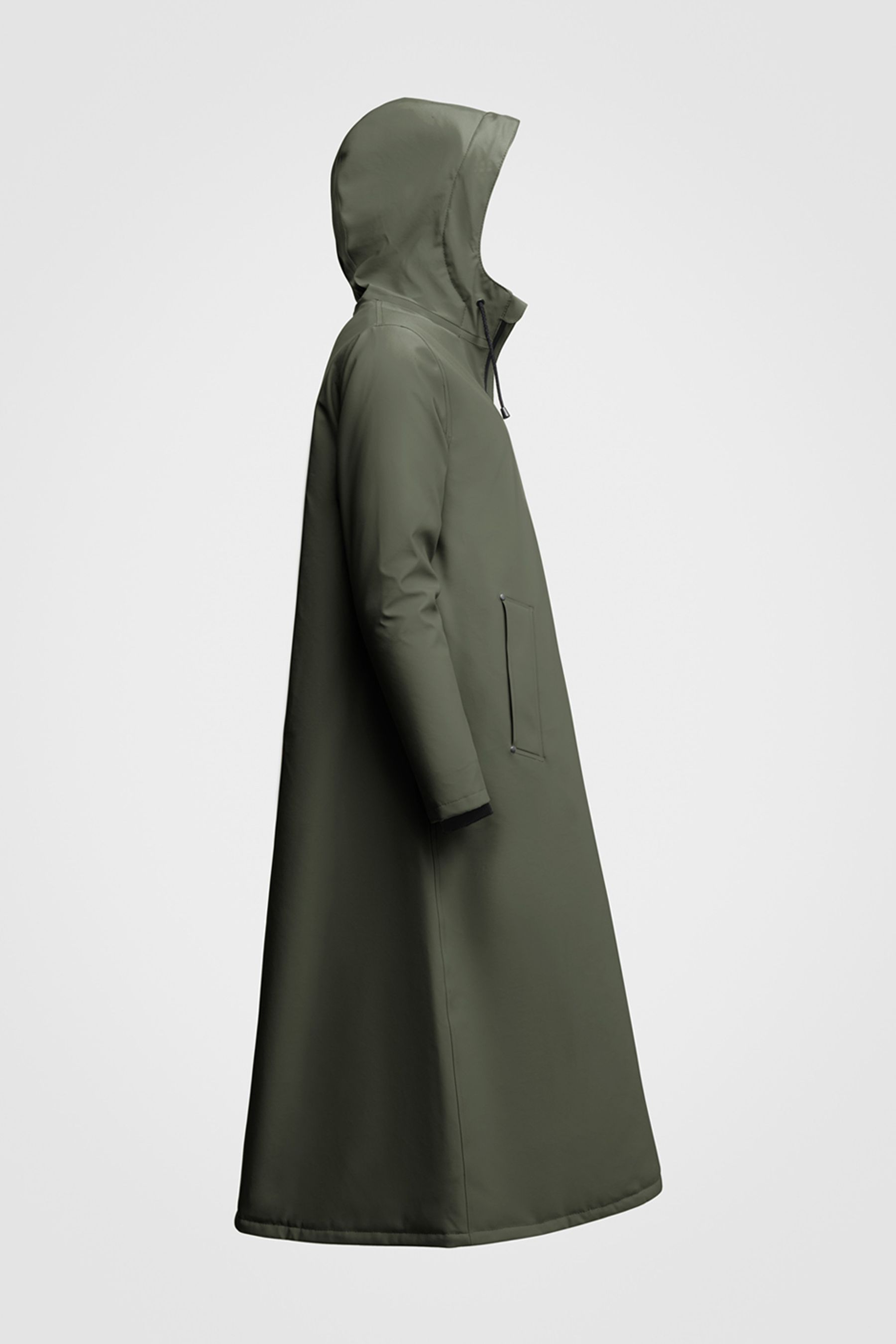 stutterheim mosebacke long winter khaki green women jackets raincoats