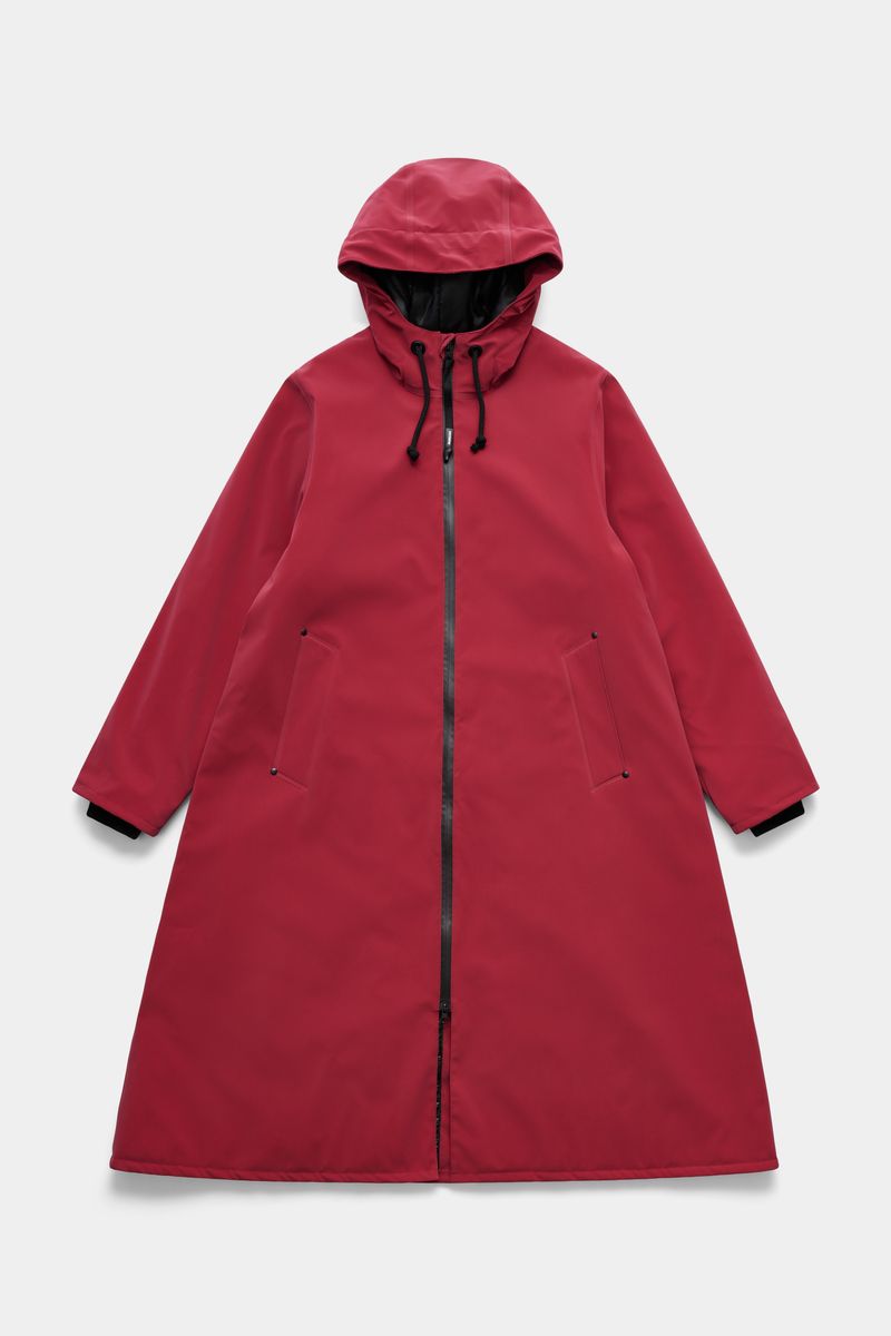 Stutterheim Mosebacke Long Winter Raincoat Matte Burgundy