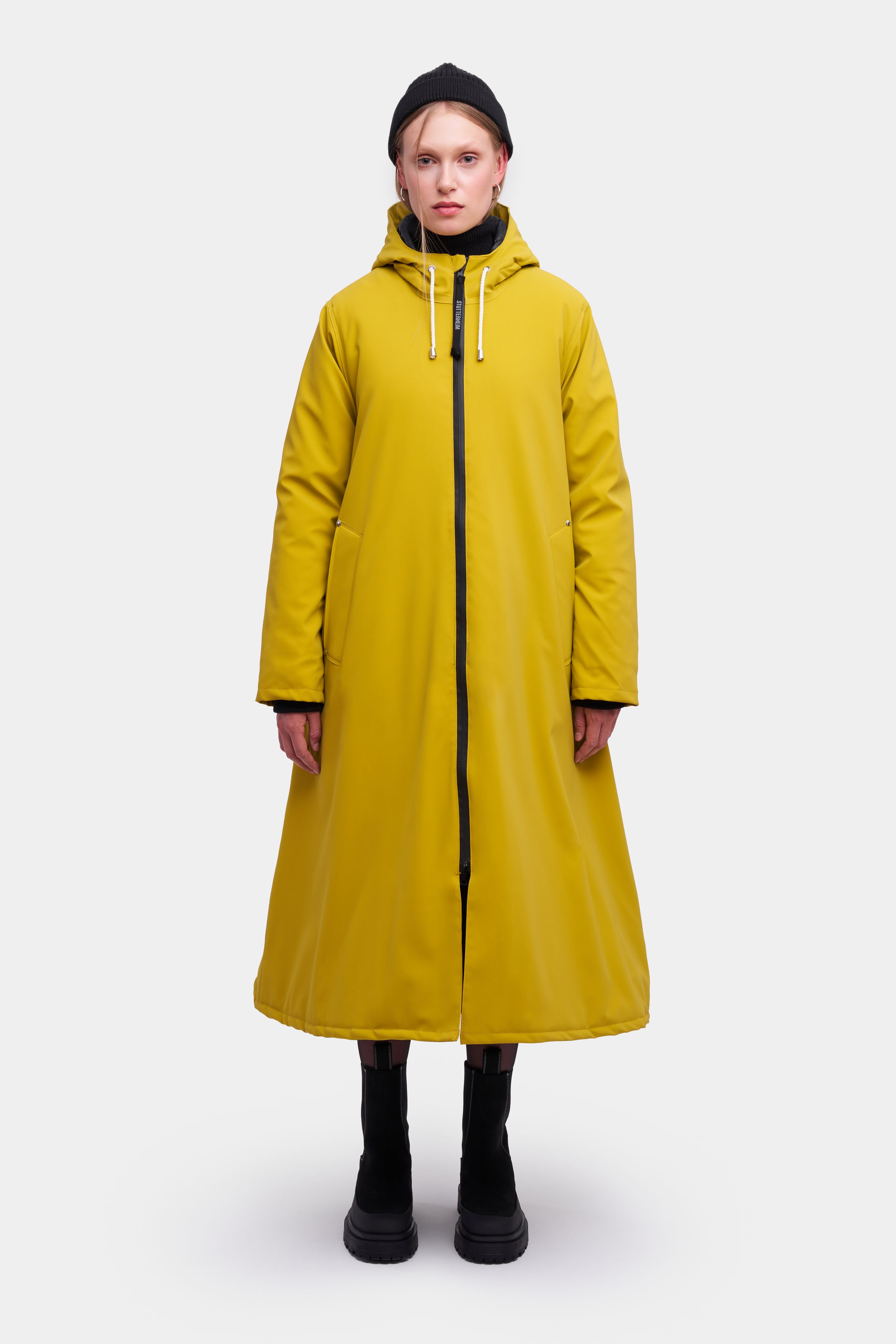 stutterheim mosebacke long matte winter jacket gold women jackets winter-coats