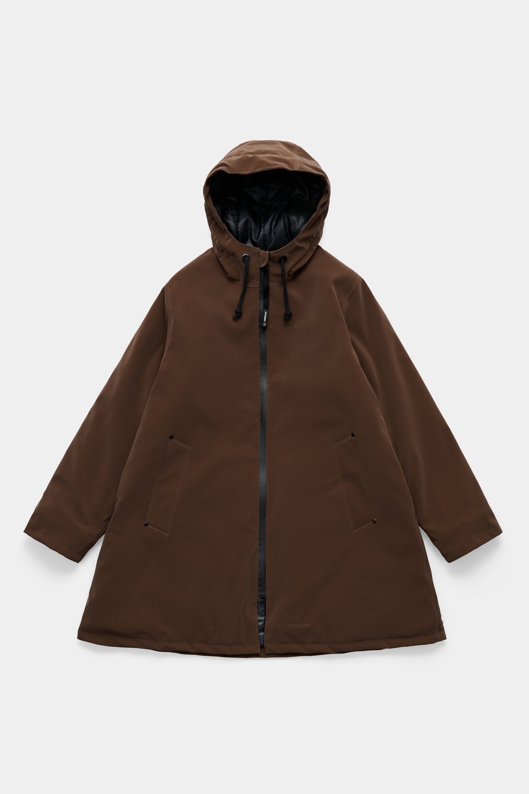 stutterheim mosebacke matte winter coat dark brown women jackets winter-coats