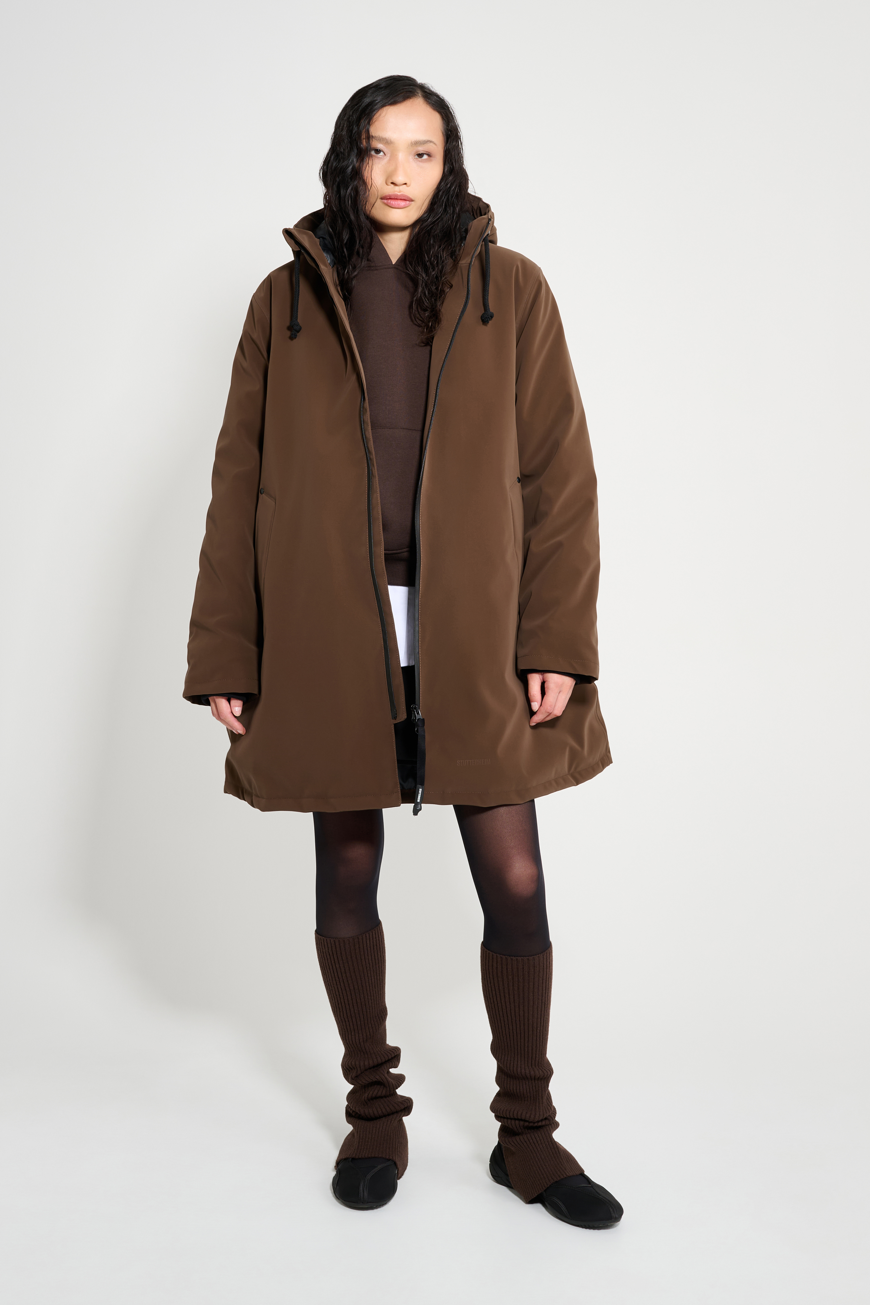 Mosebacke Matte Winter Coat Dark Brown | STUTTERHEIM US