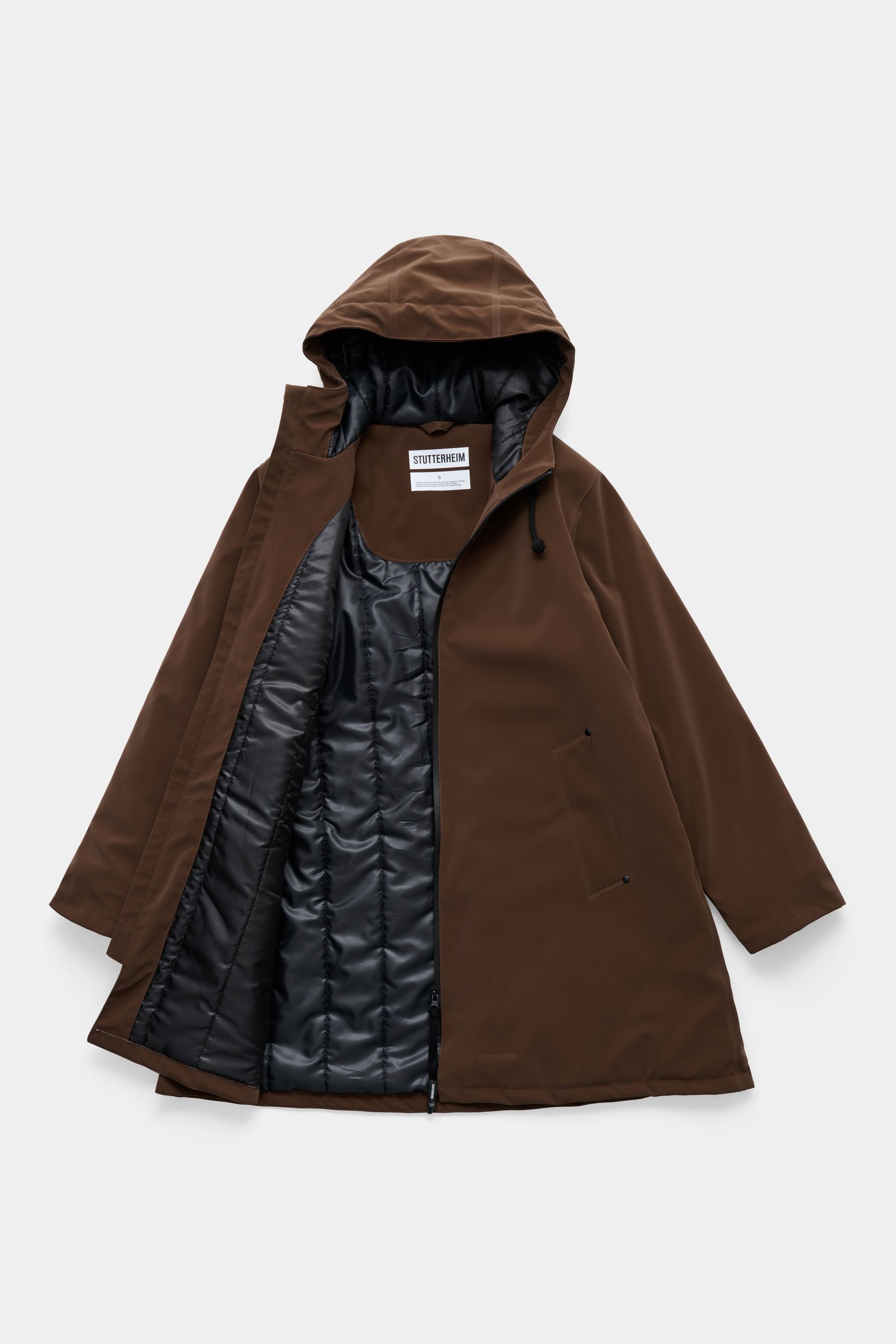 stutterheim mosebacke matte winter coat dark brown women jackets winter-coats