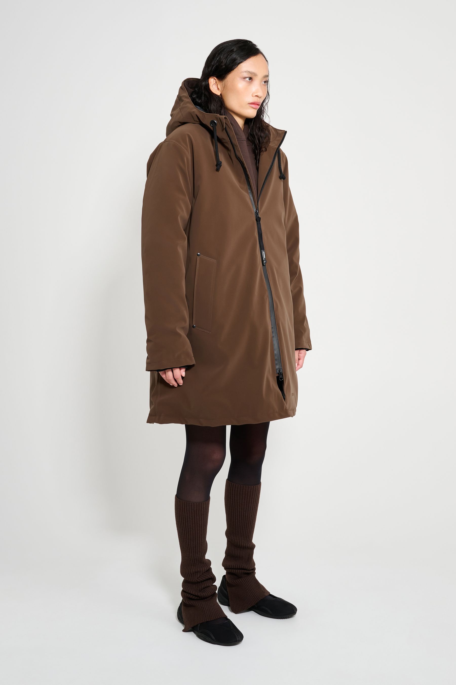 stutterheim mosebacke matte winter coat dark brown women jackets winter-coats