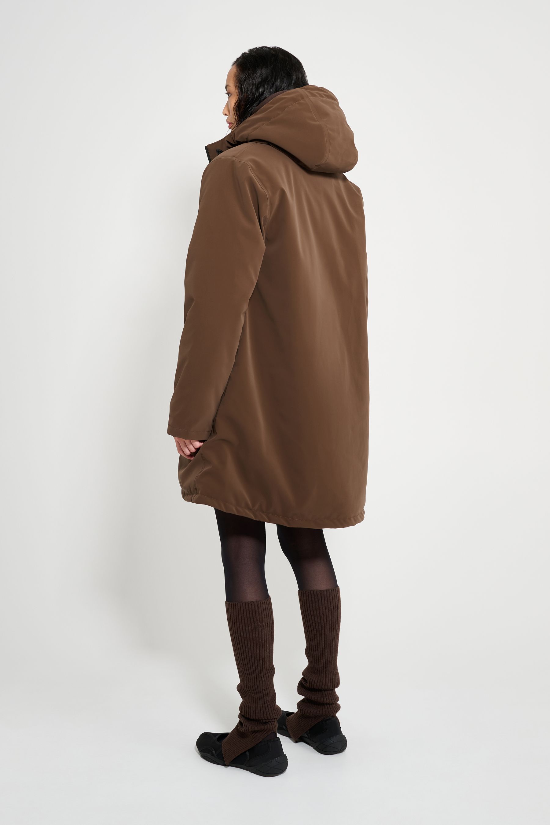 stutterheim mosebacke matte winter coat dark brown women jackets winter-coats