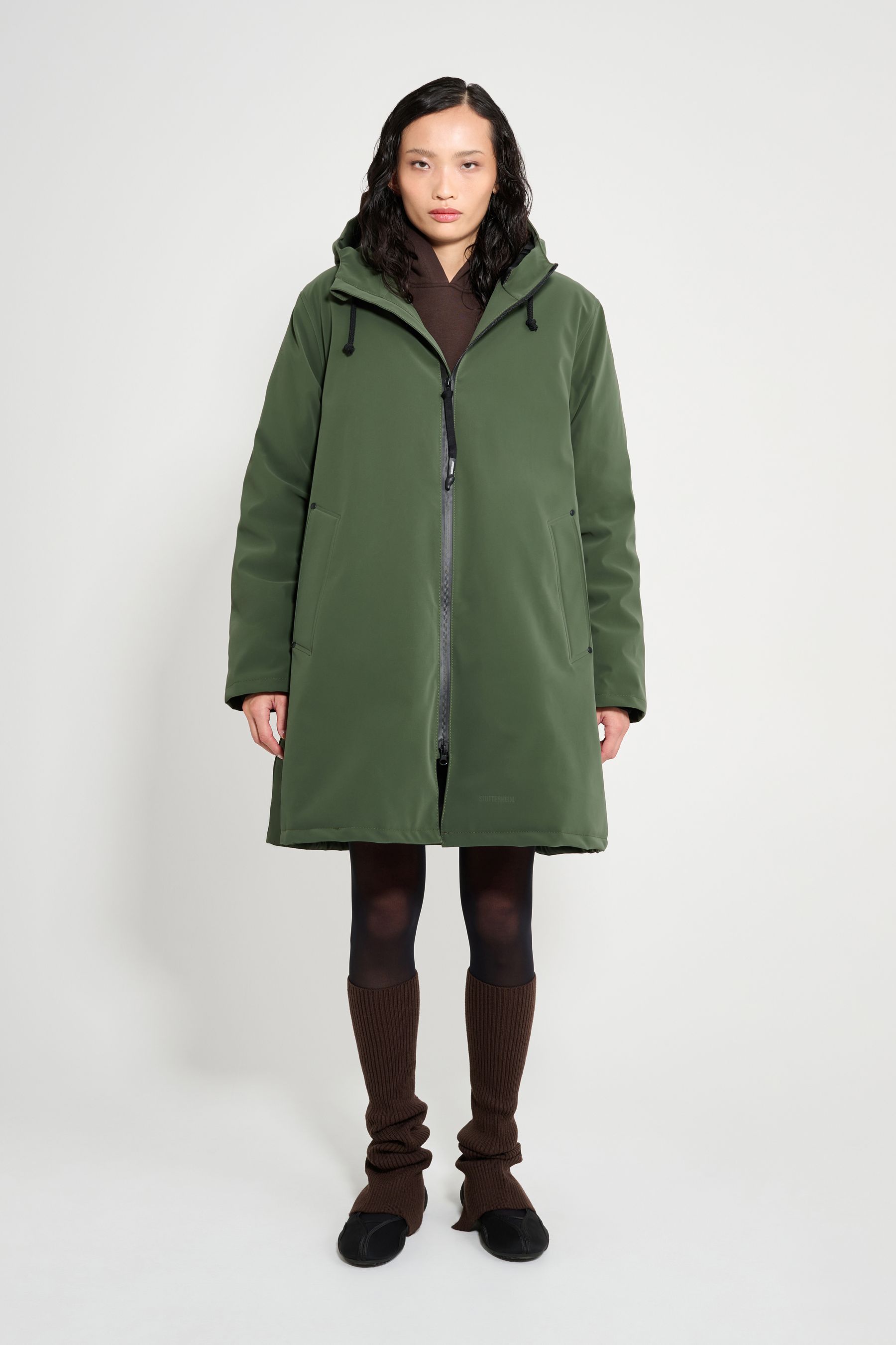 stutterheim mosebacke matte winter coat green women jackets winter-coats