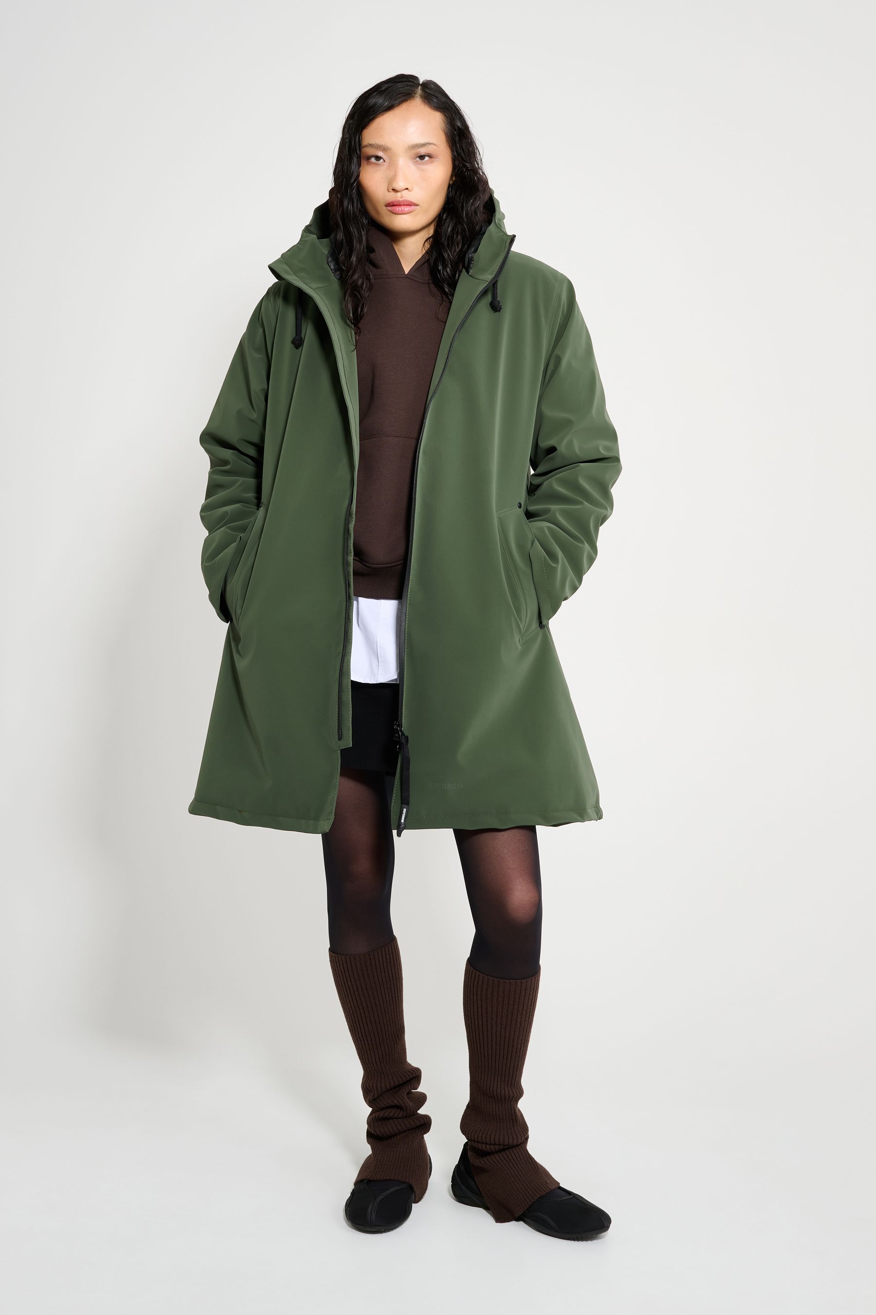 stutterheim mosebacke matte winter coat green women jackets winter-coats