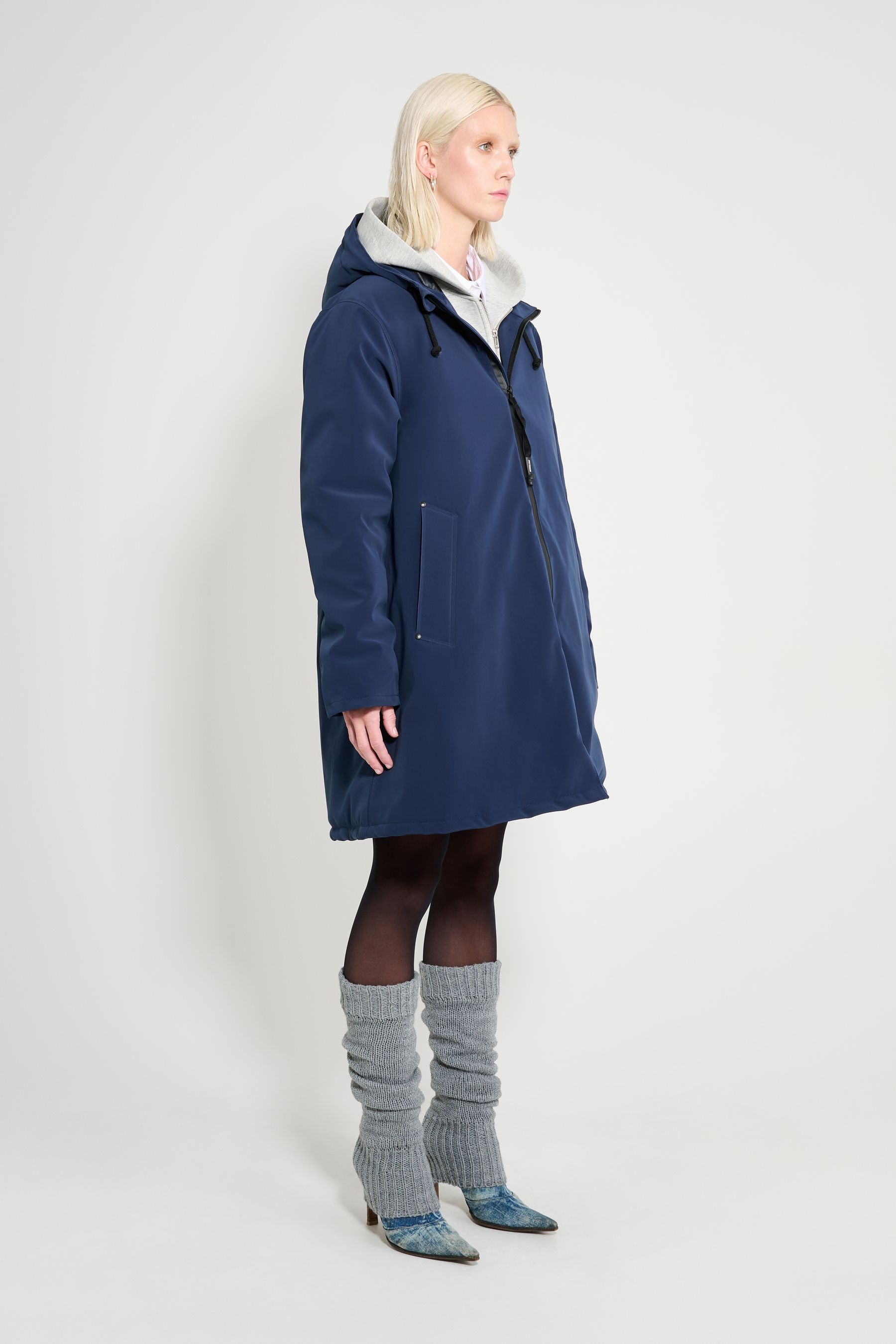 stutterheim mosebacke matte winter coat navy women jackets winter-coats