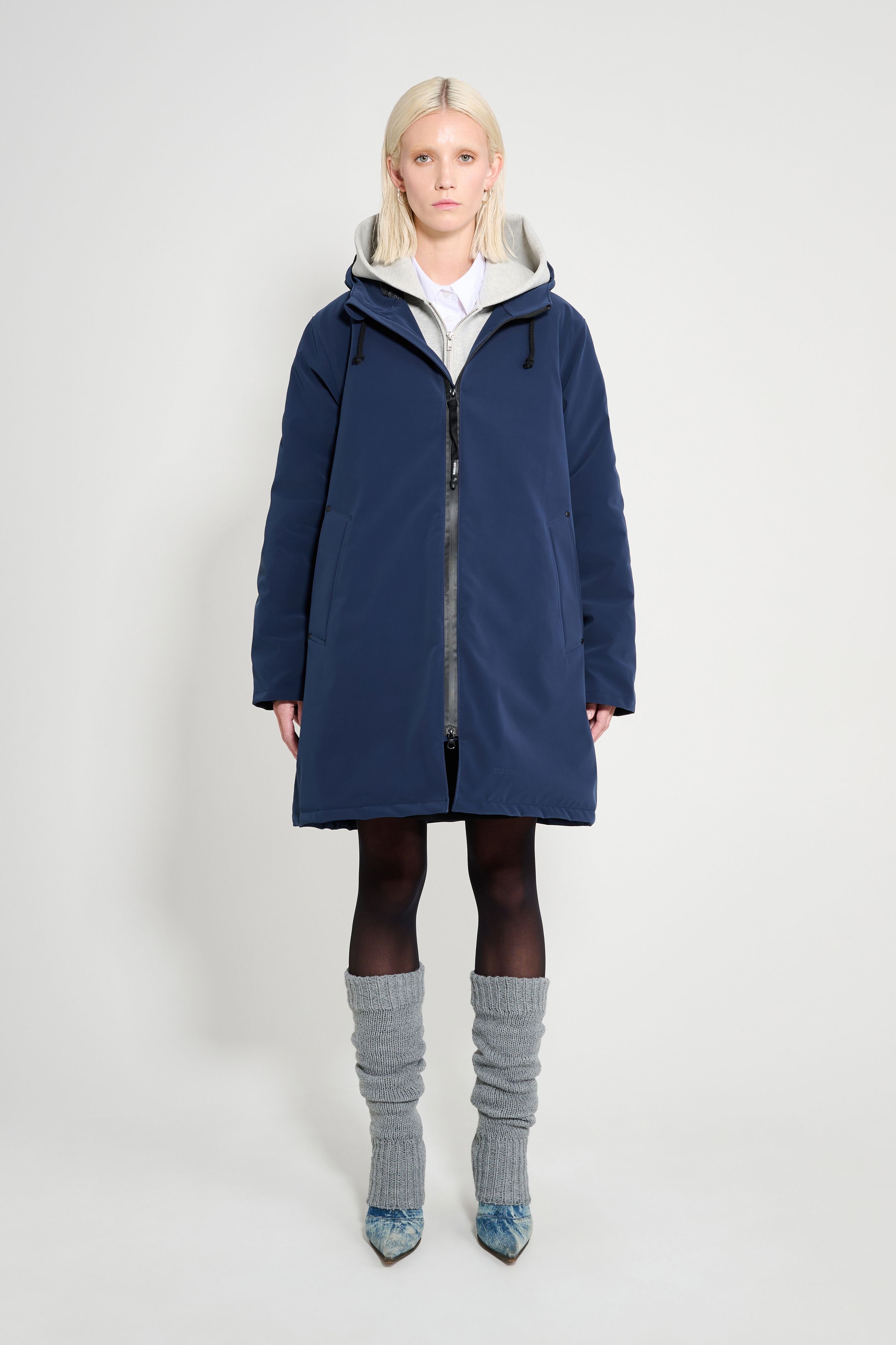 stutterheim mosebacke matte winter coat navy women jackets winter-coats