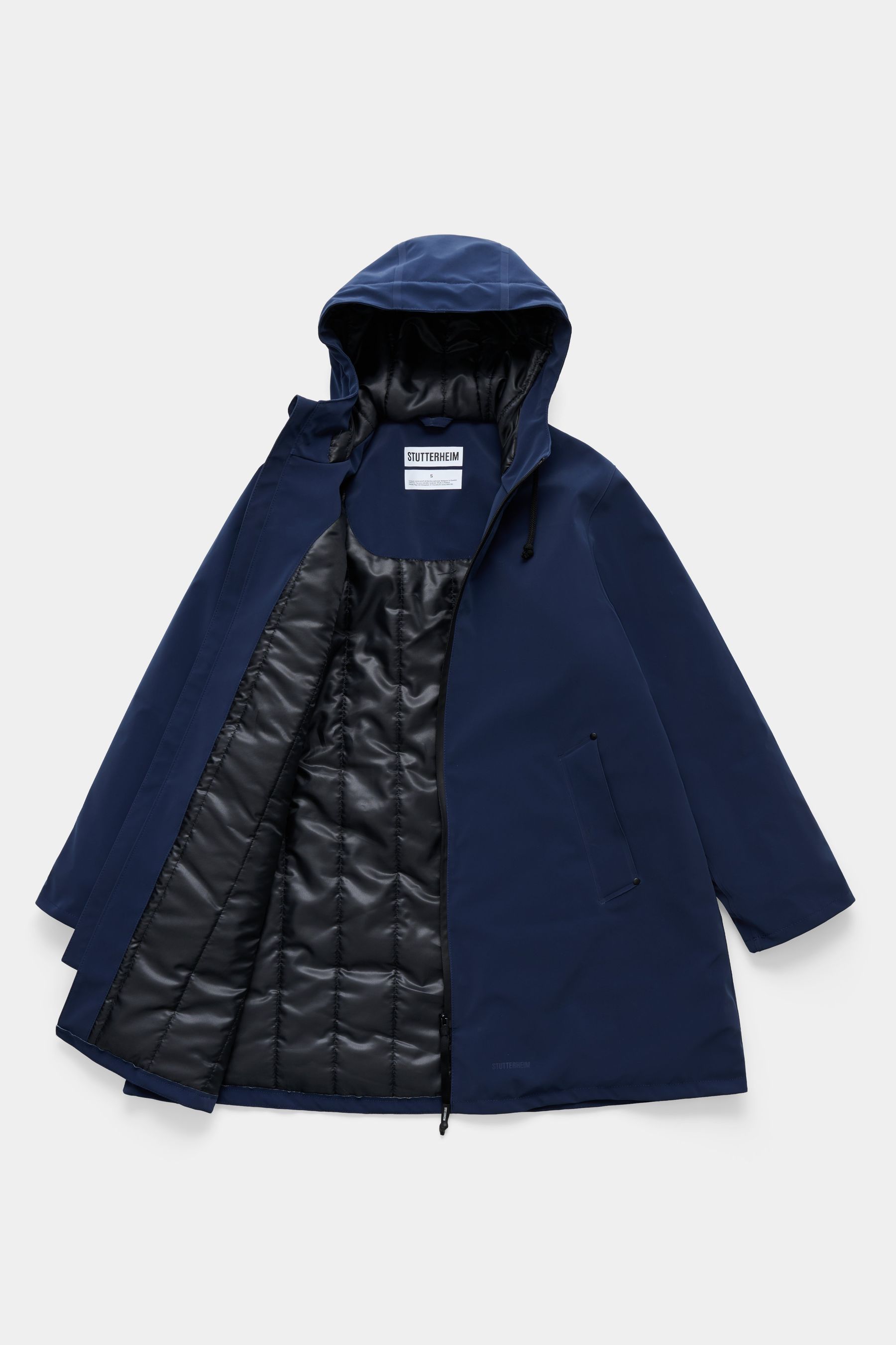 stutterheim mosebacke matte winter coat navy women jackets winter-coats