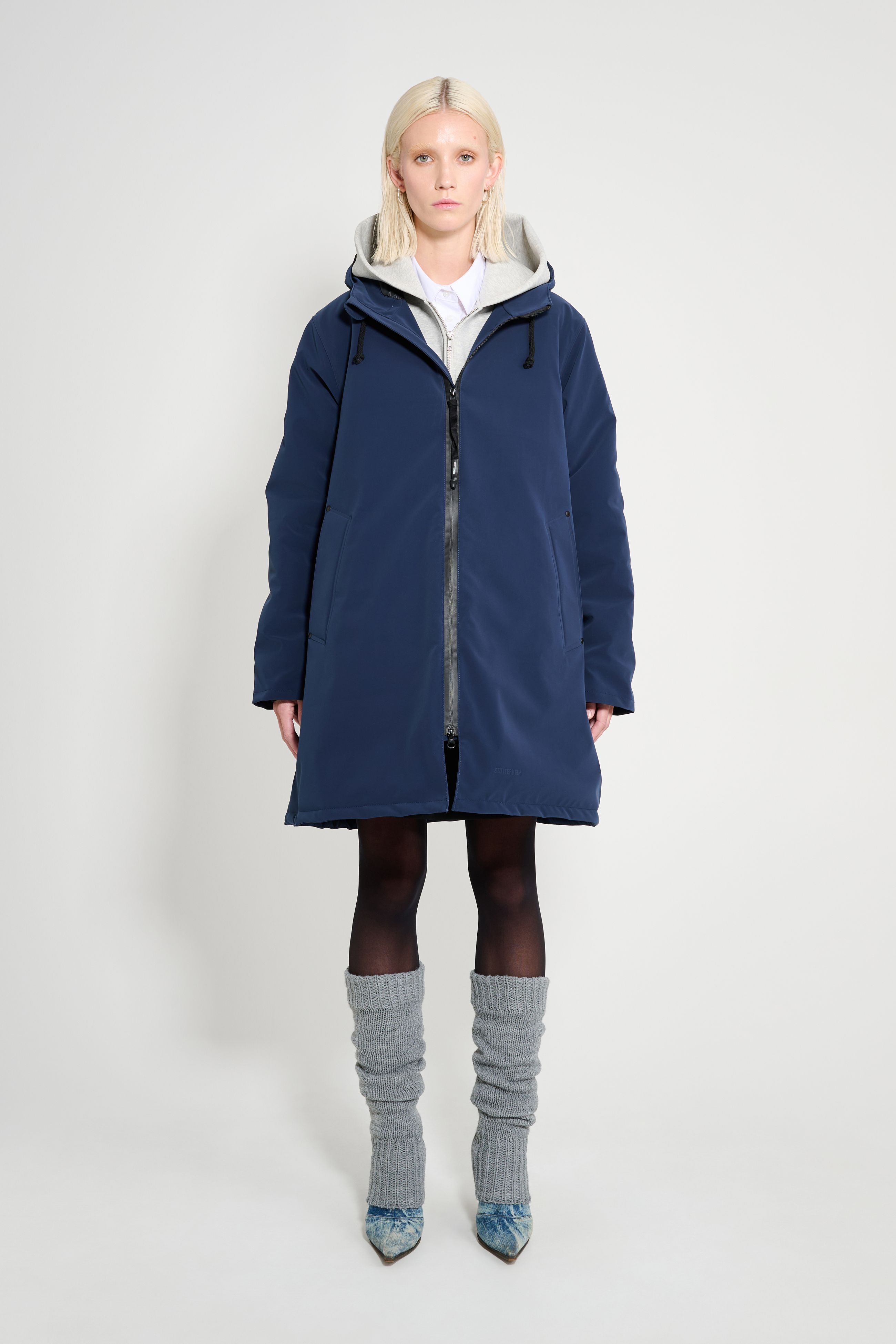 stutterheim mosebacke matte winter coat navy women jackets winter-coats
