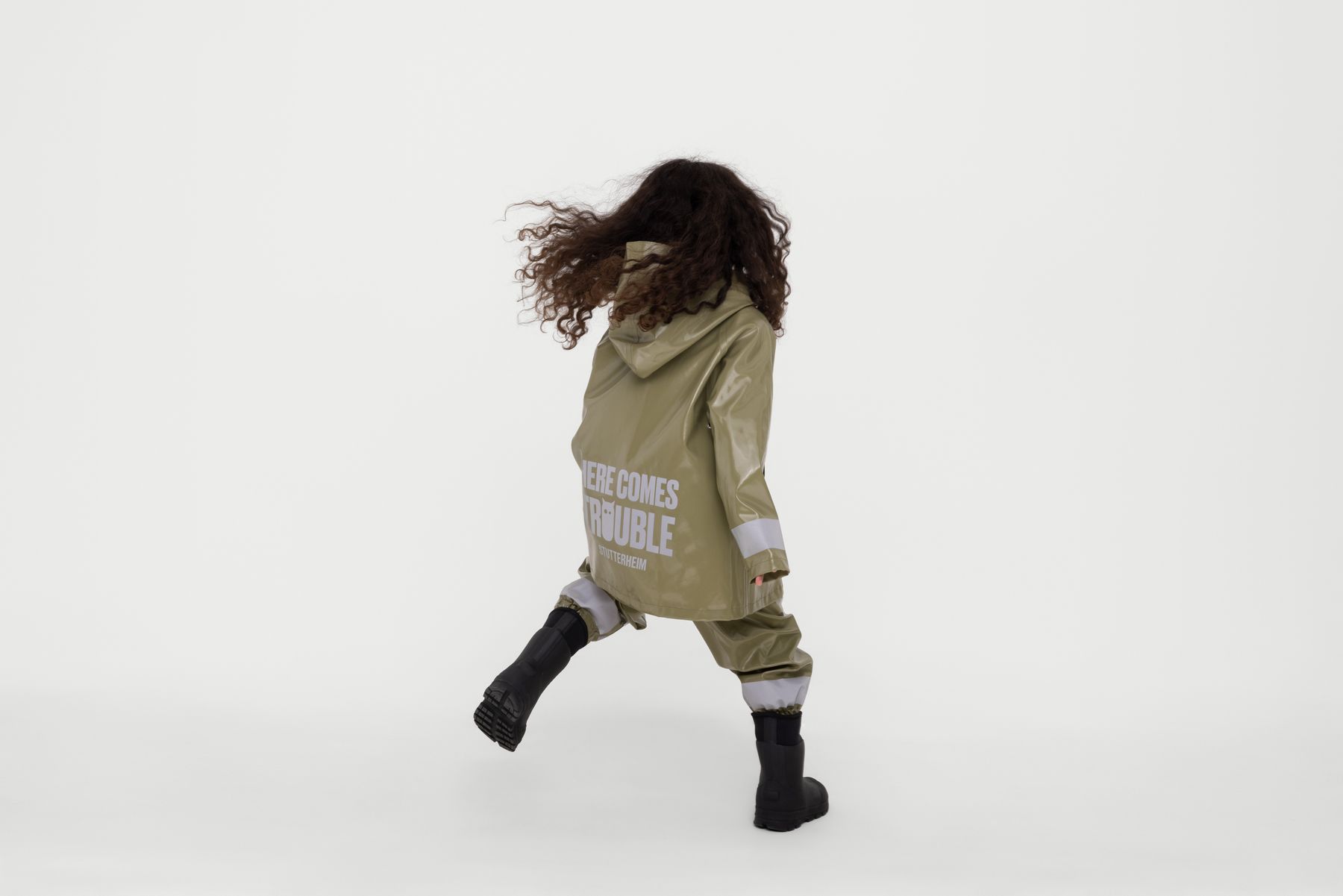 stutterheim mosebacke mini opal kids raincoat aloe jackets
