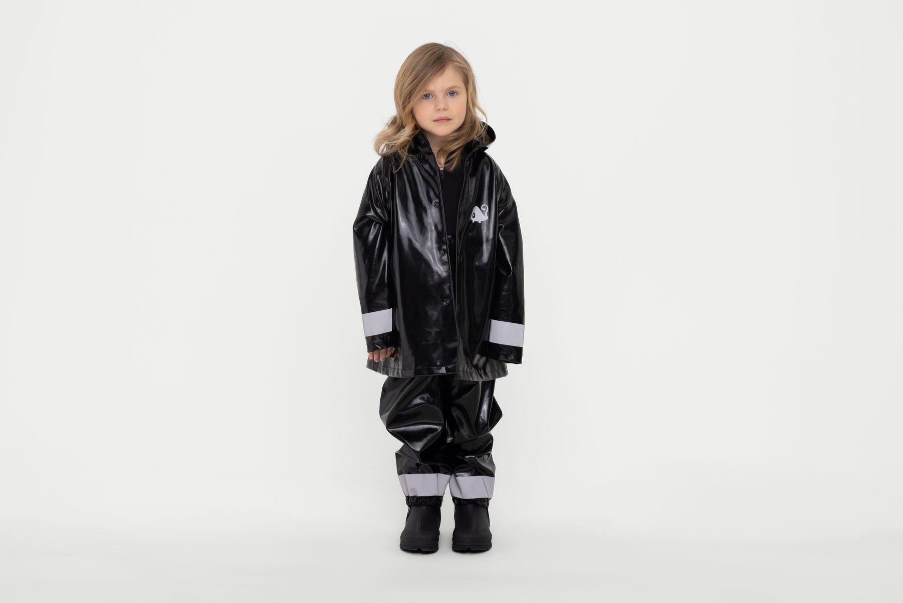 stutterheim mosebacke mini opal kids raincoat black jackets