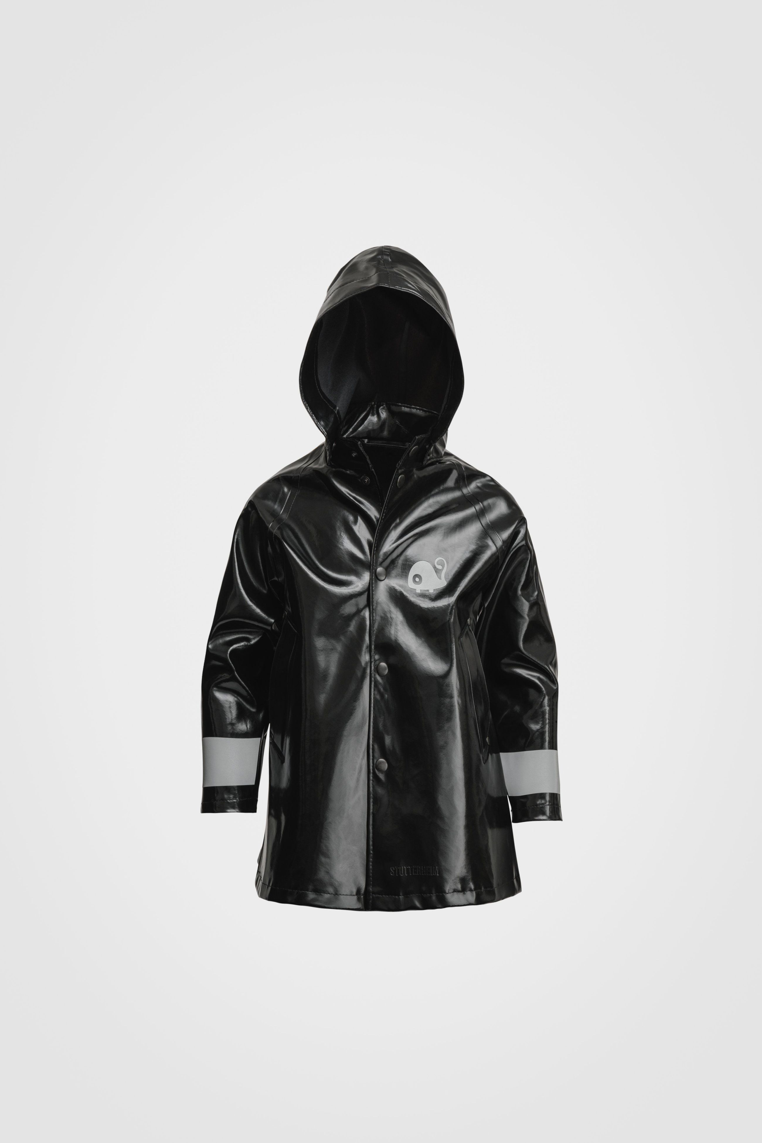 stutterheim mosebacke mini opal kids raincoat black jackets