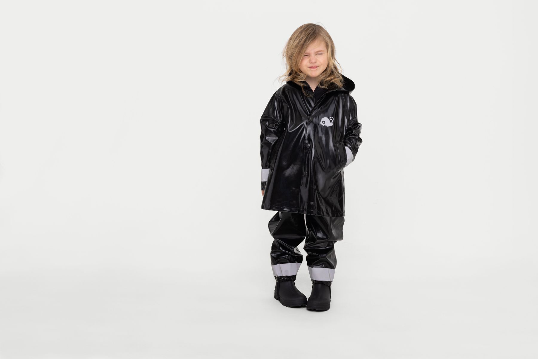 Black plastic raincoat discount