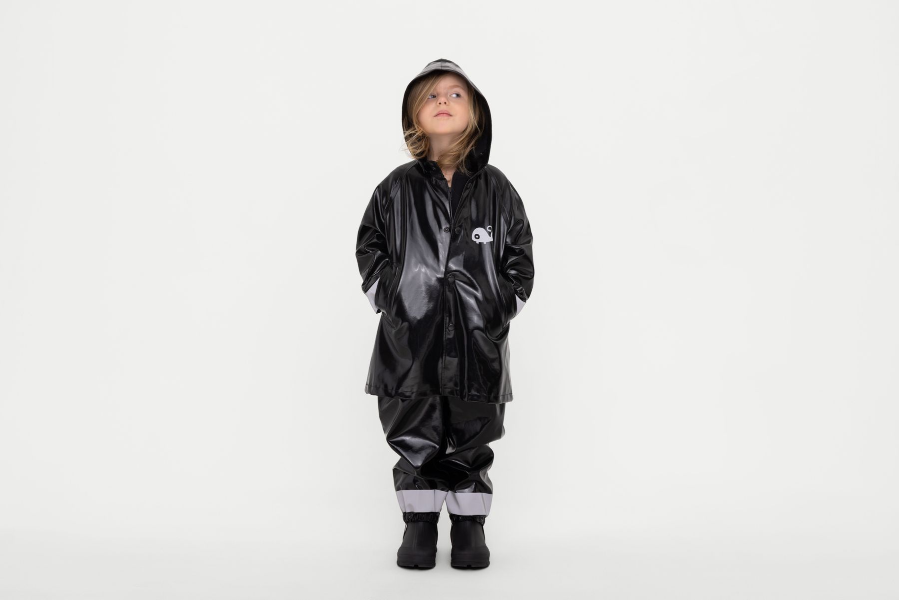 stutterheim mosebacke mini opal kids raincoat black jackets