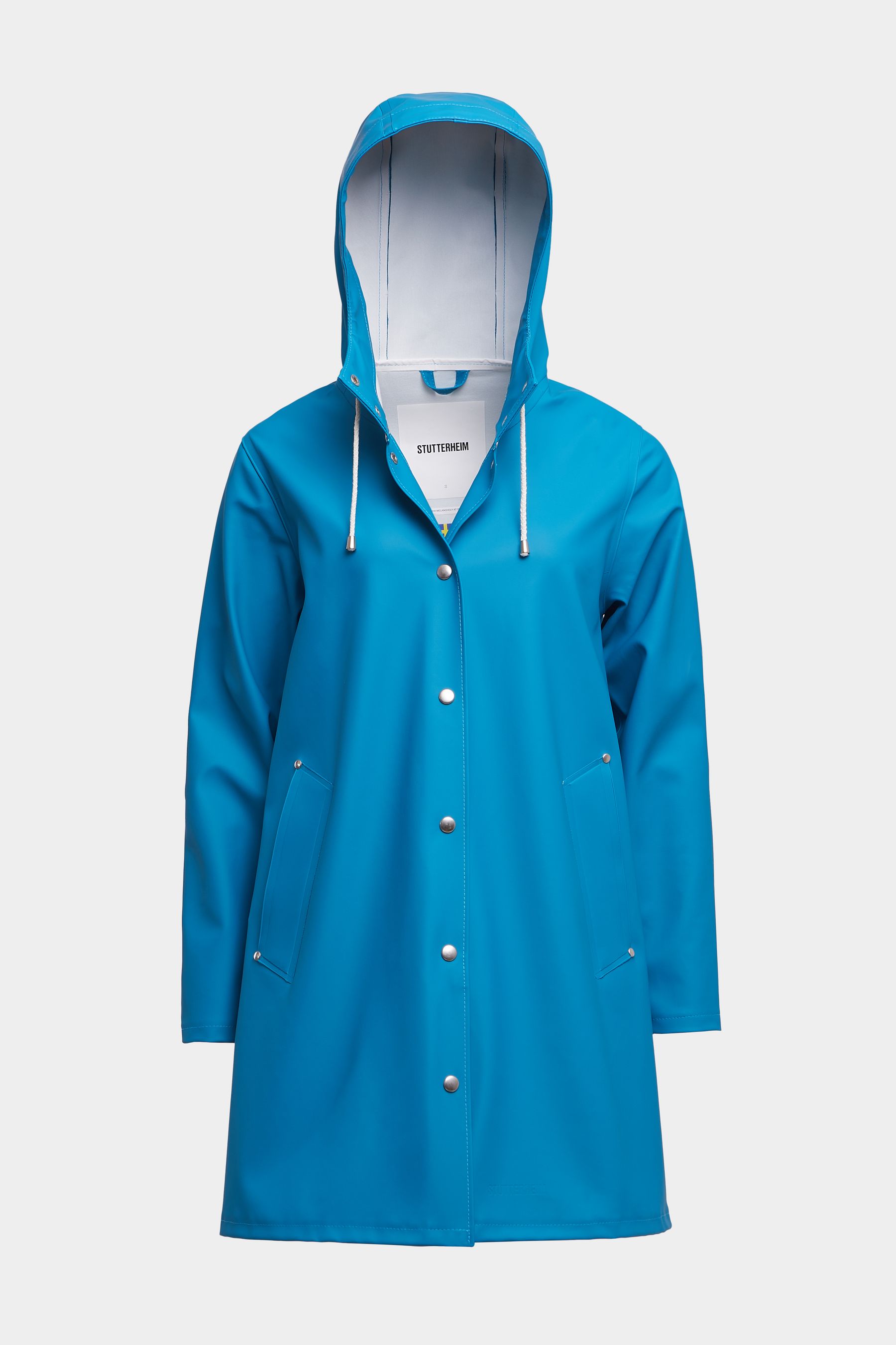 stutterheim mosebacke raincoat mosaic blue women jackets raincoats