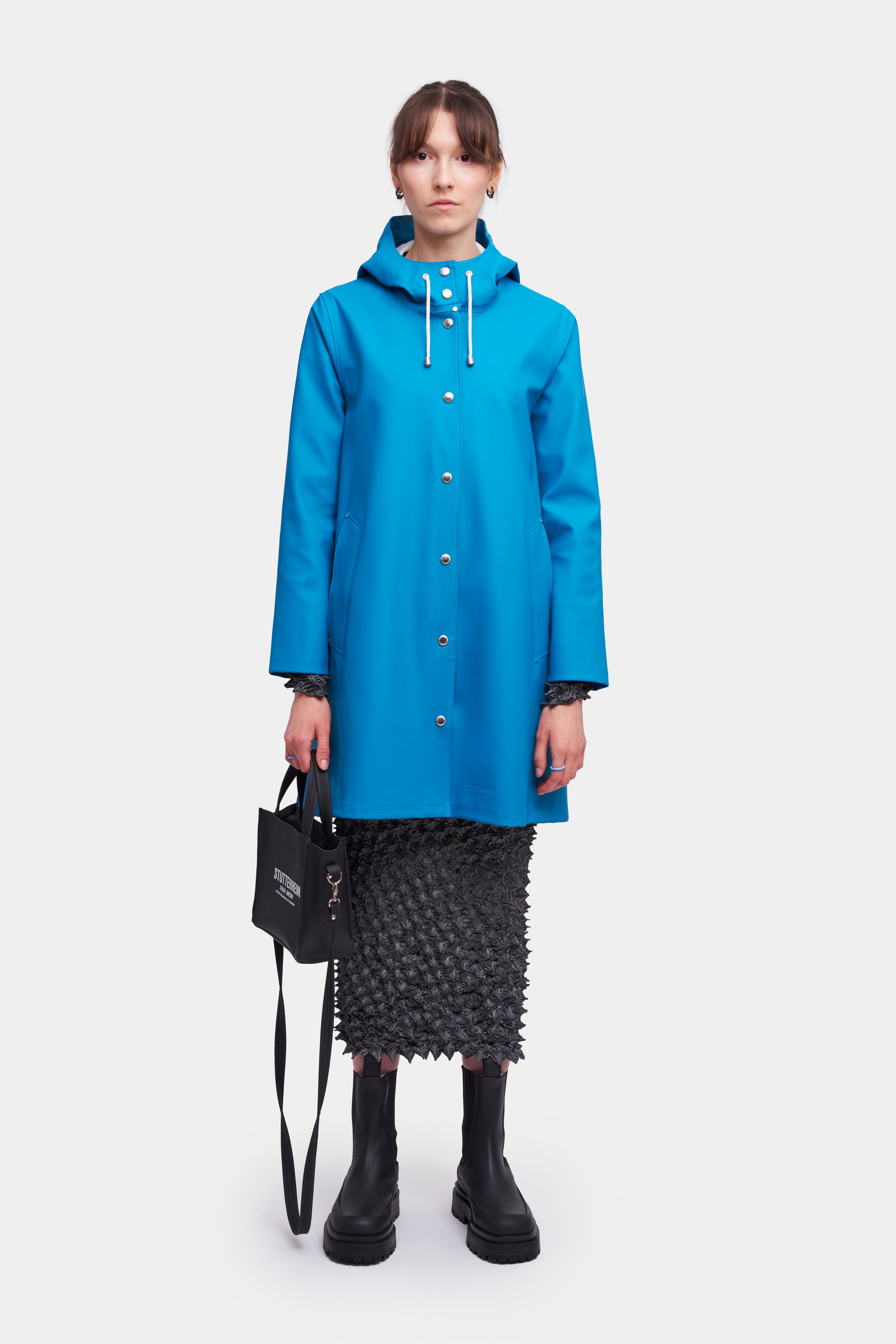 stutterheim mosebacke raincoat mosaic blue women jackets raincoats