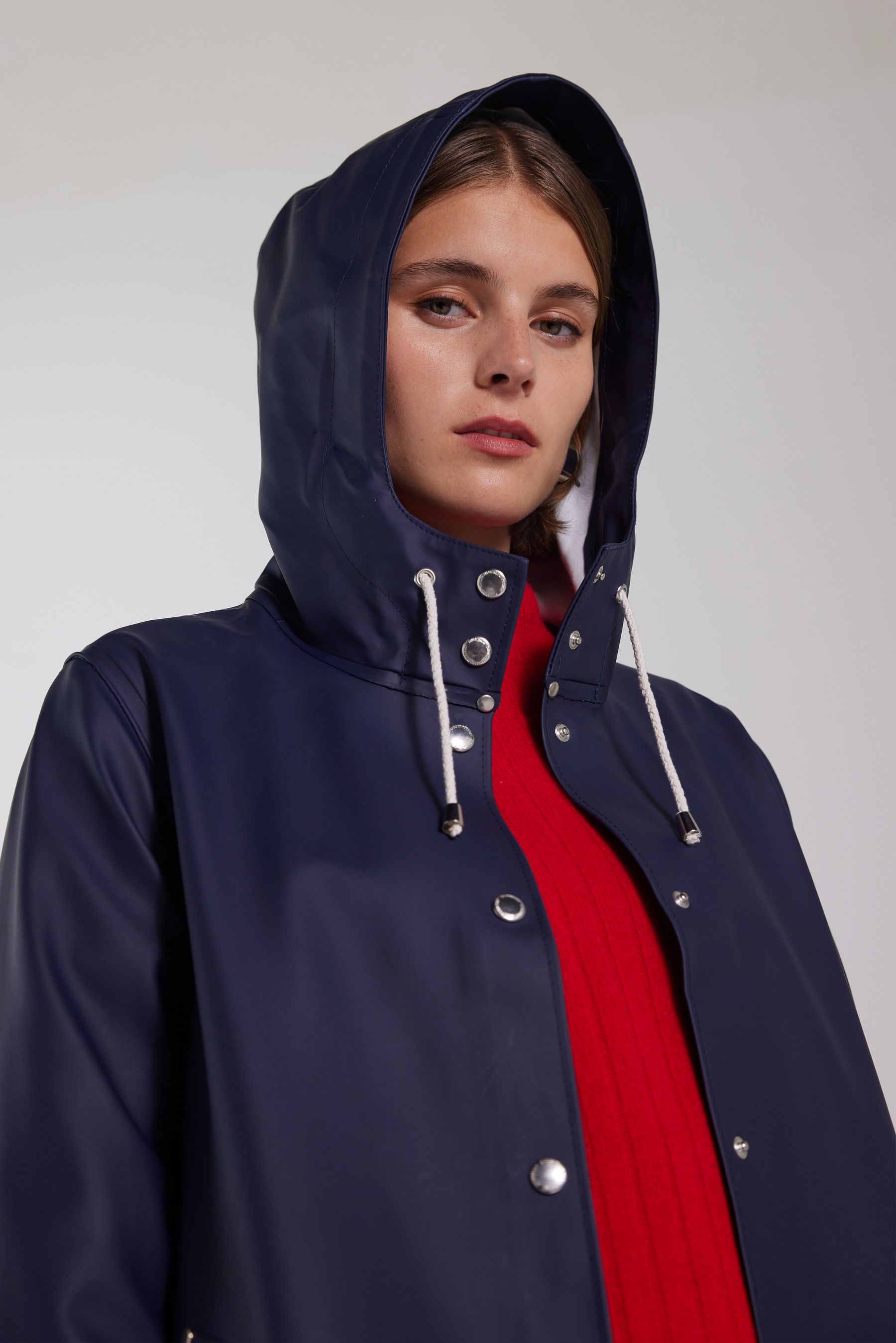 stutterheim mosebacke raincoat navy women jackets raincoats