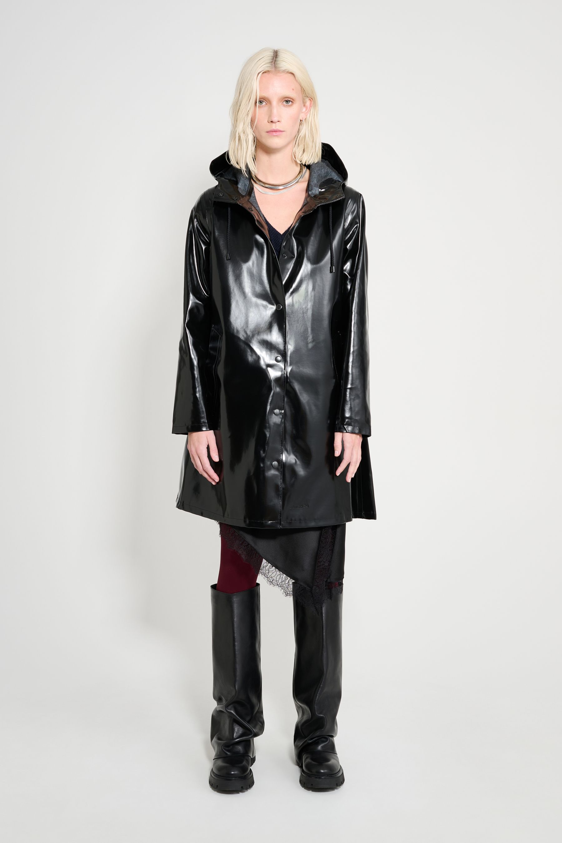 stutterheim mosebacke opal raincoat black women jackets raincoats