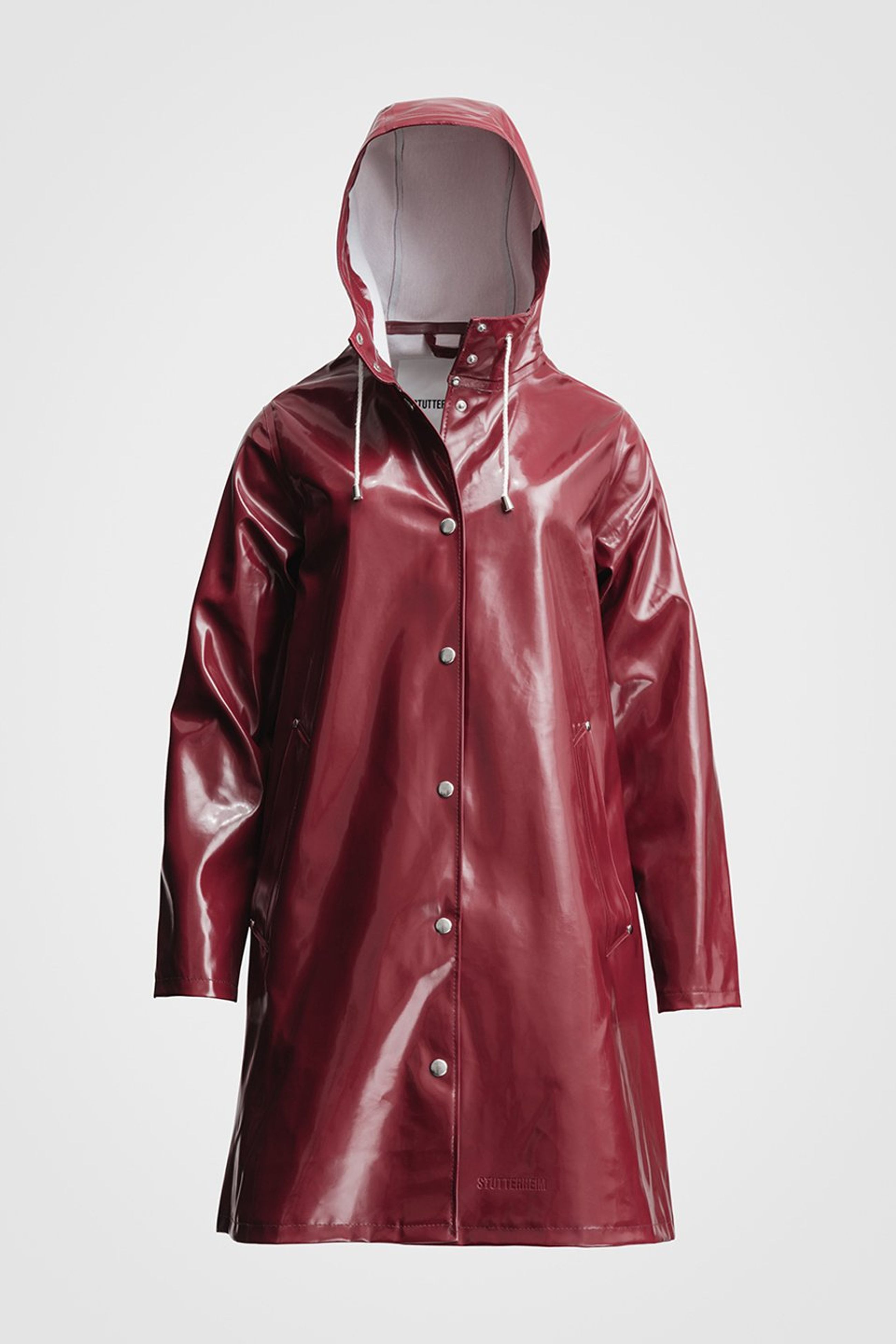 stutterheim mosebacke opal raincoat burgundy women jackets raincoats