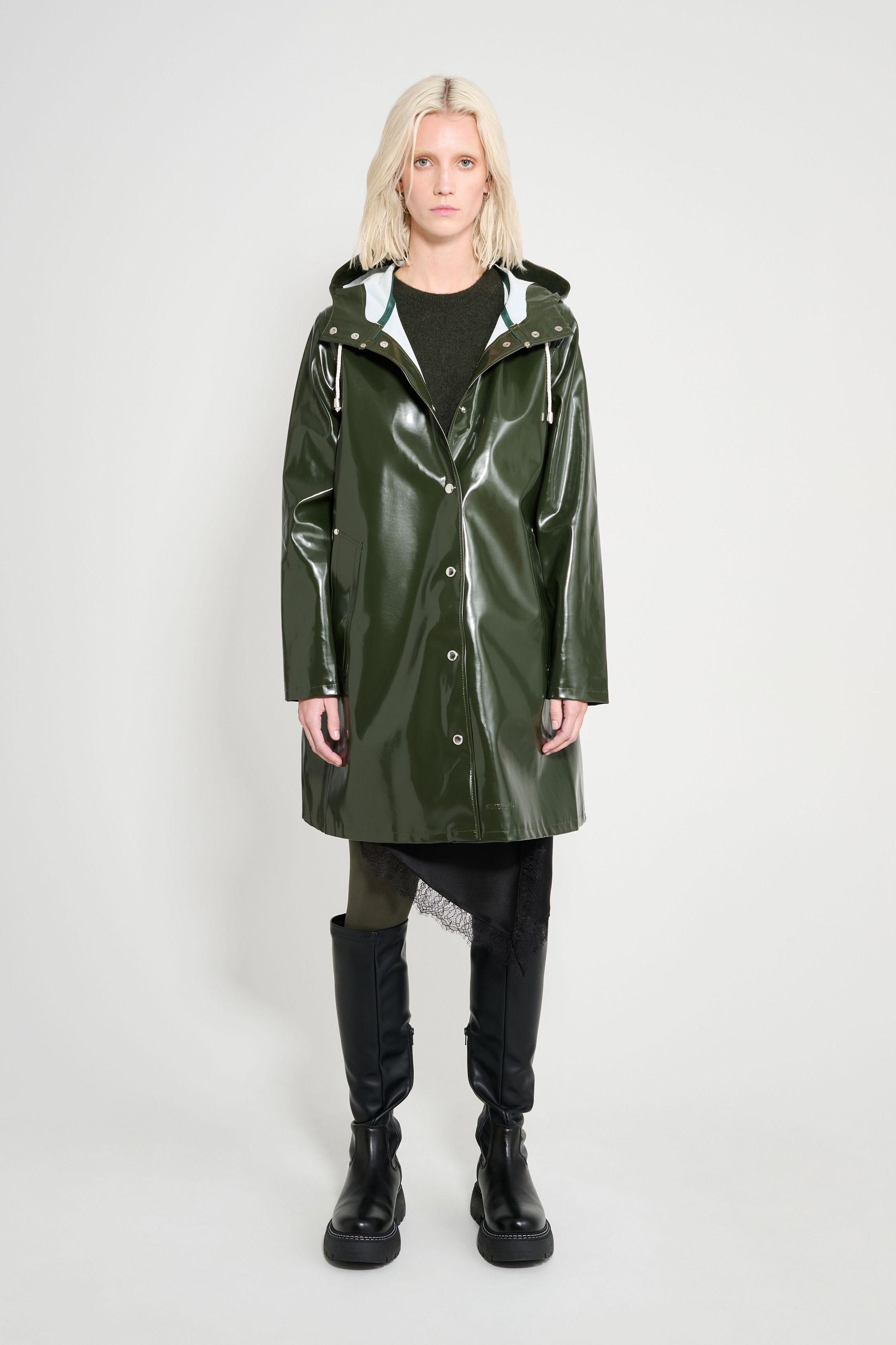 stutterheim mosebacke opal raincoat green women jackets raincoats
