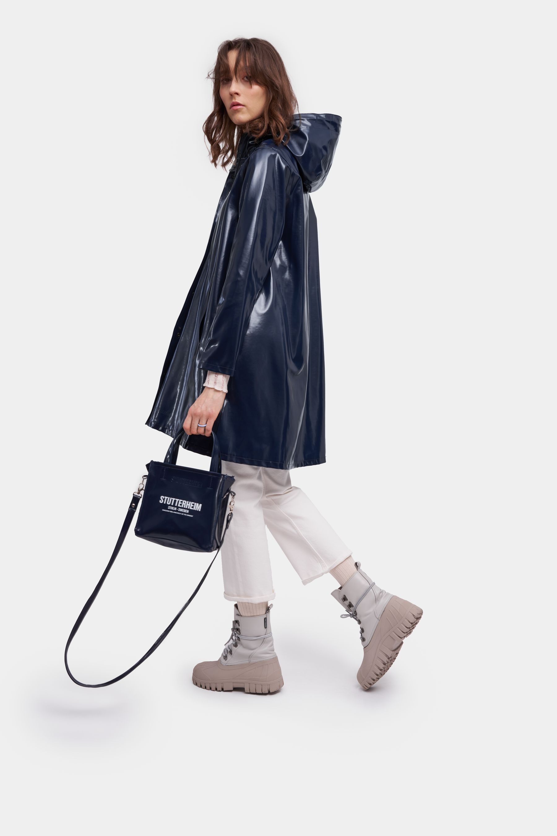 stutterheim mosebacke opal raincoat navy women jackets raincoats