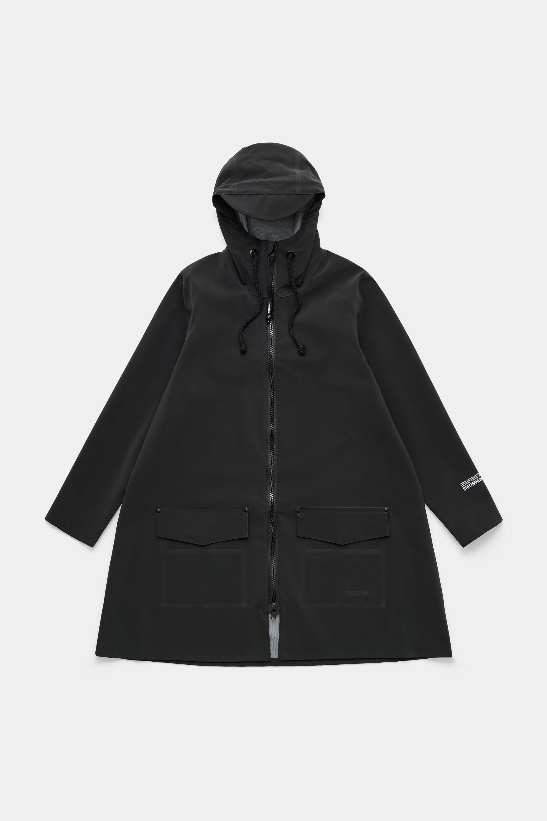 stutterheim mosebacke patch black women jackets raincoats
