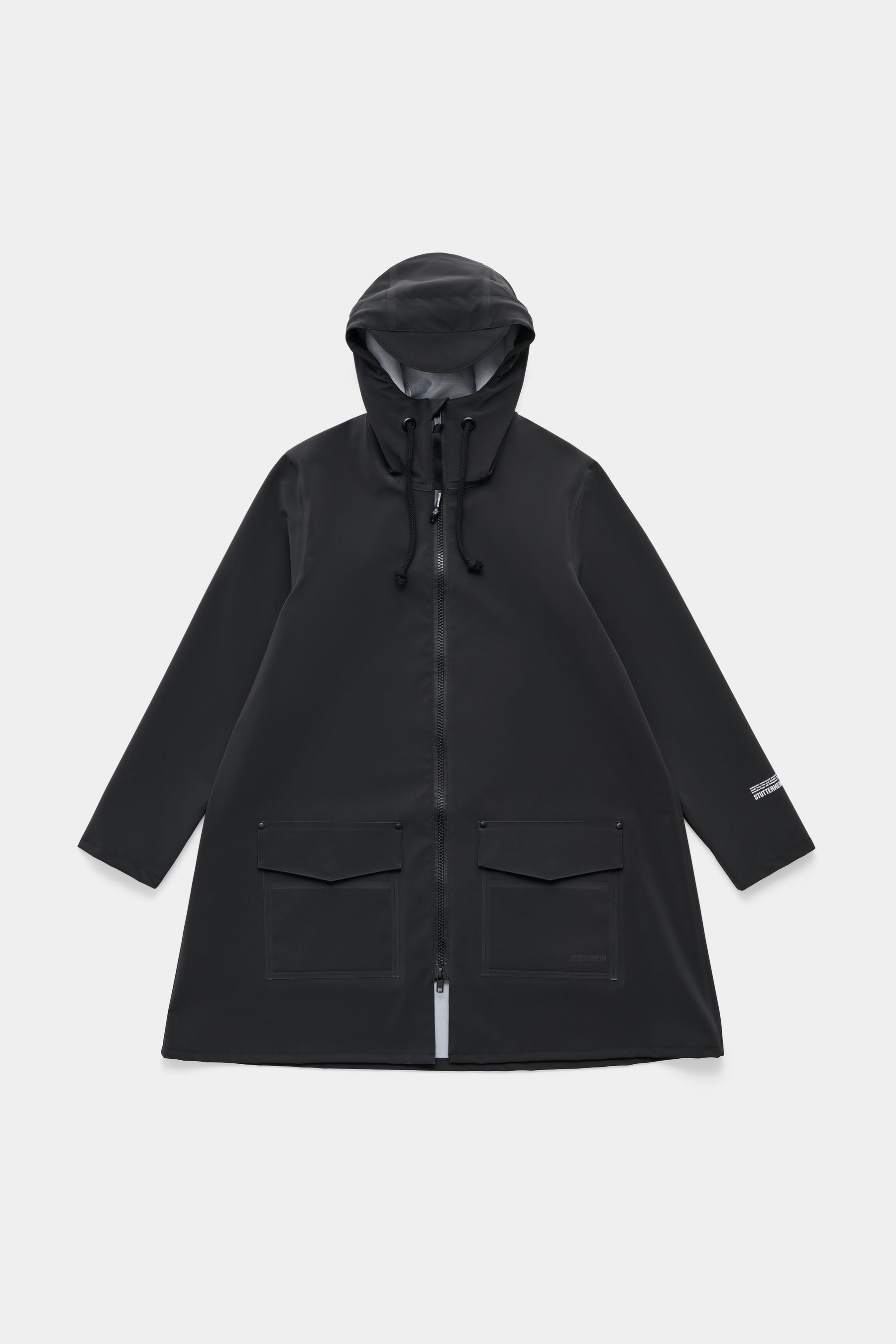 stutterheim mosebacke patch black women jackets raincoats