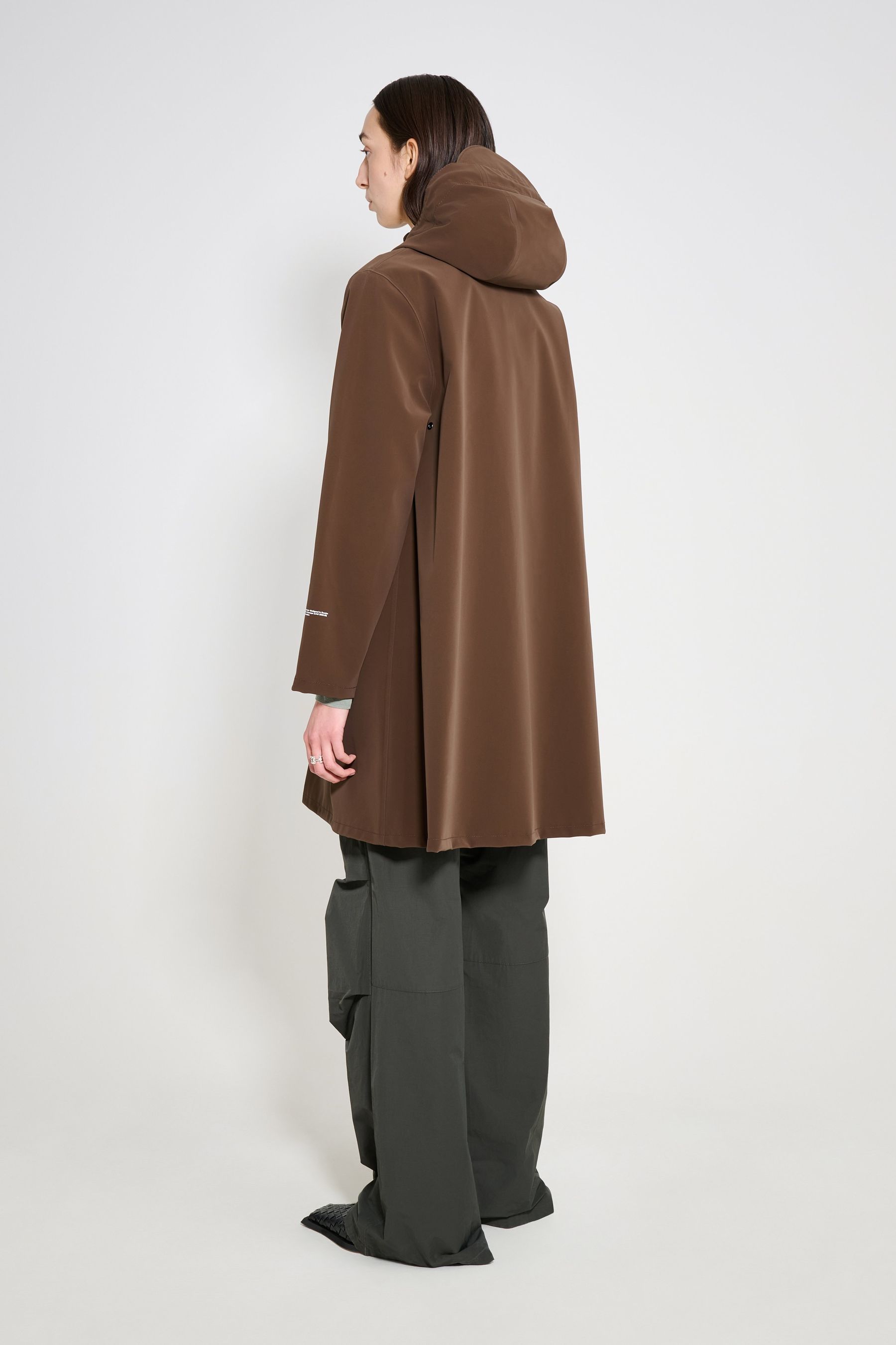 stutterheim mosebacke patch raincoat dark brown women jackets raincoats