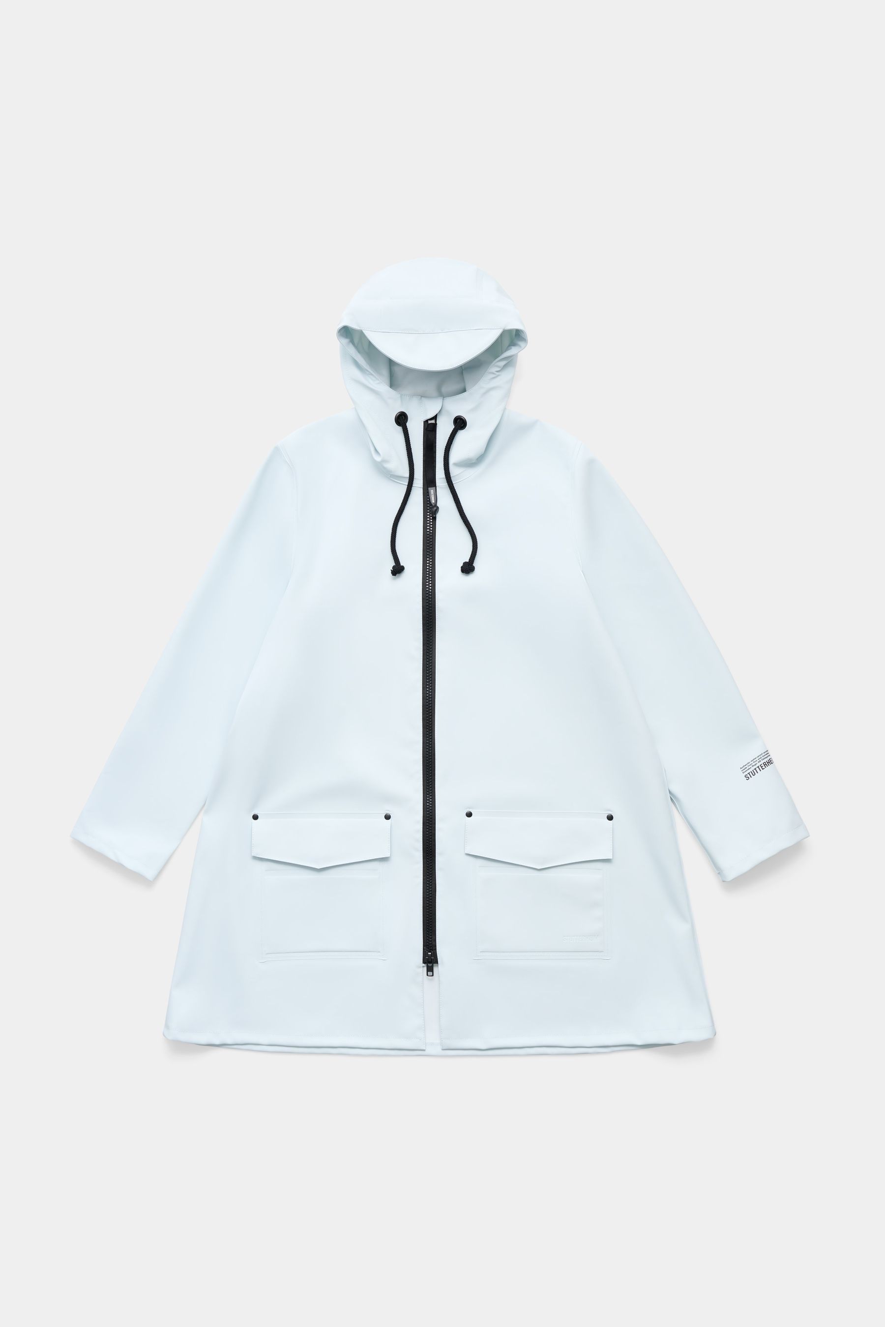 stutterheim mosebacke patch frost grey women jackets raincoats