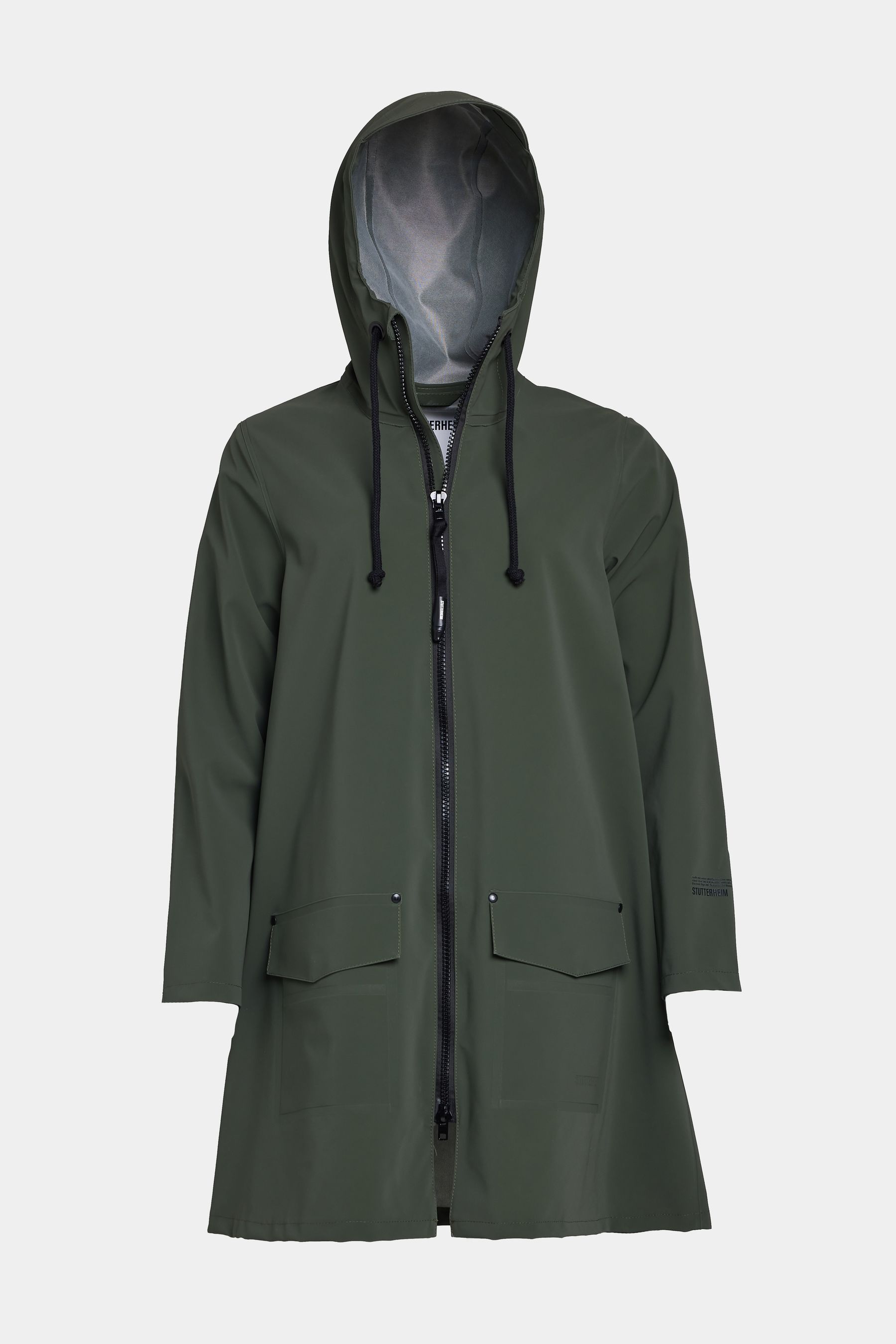 stutterheim mosebacke patch green women jackets raincoats