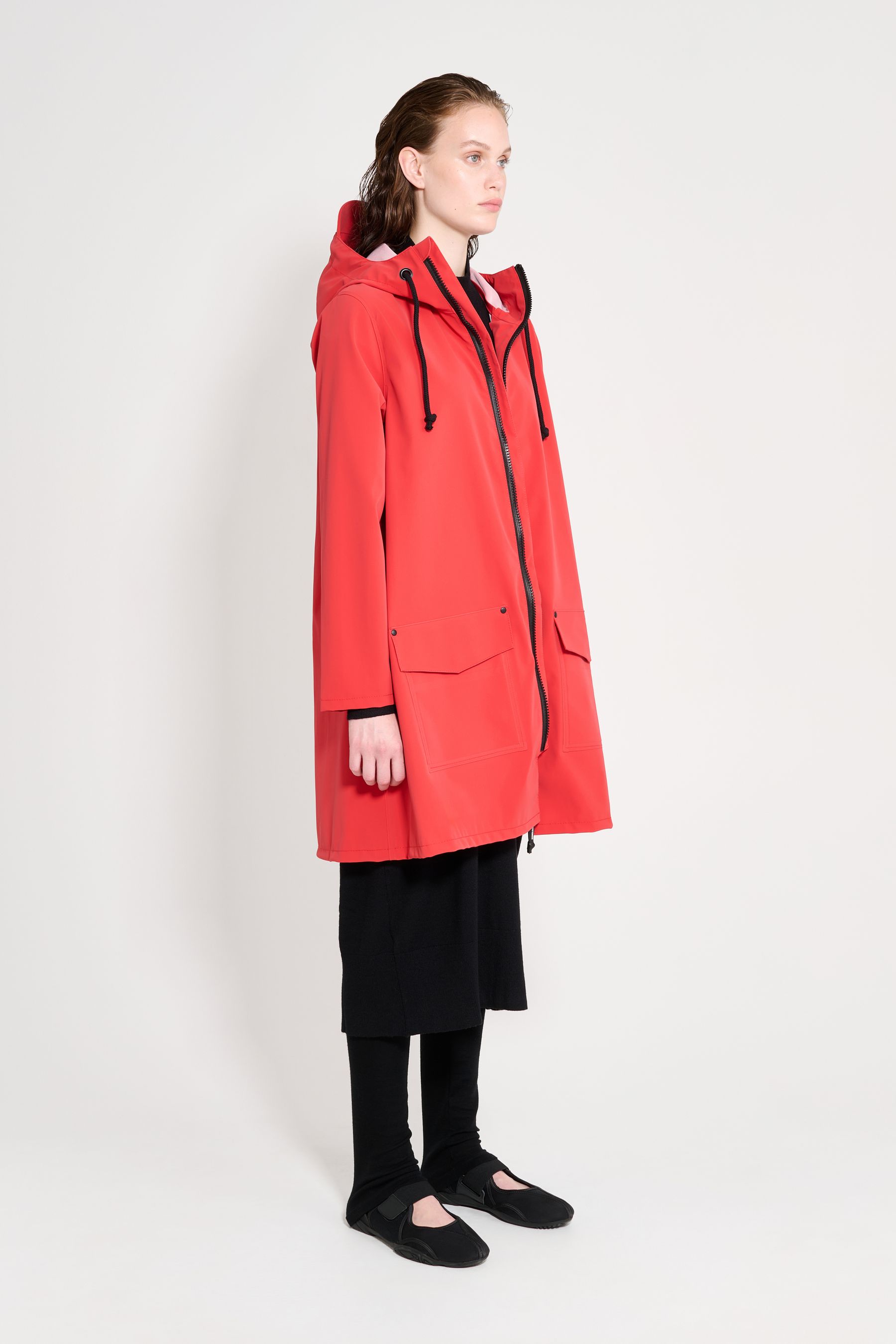stutterheim mosebacke patch washed red women jackets raincoats