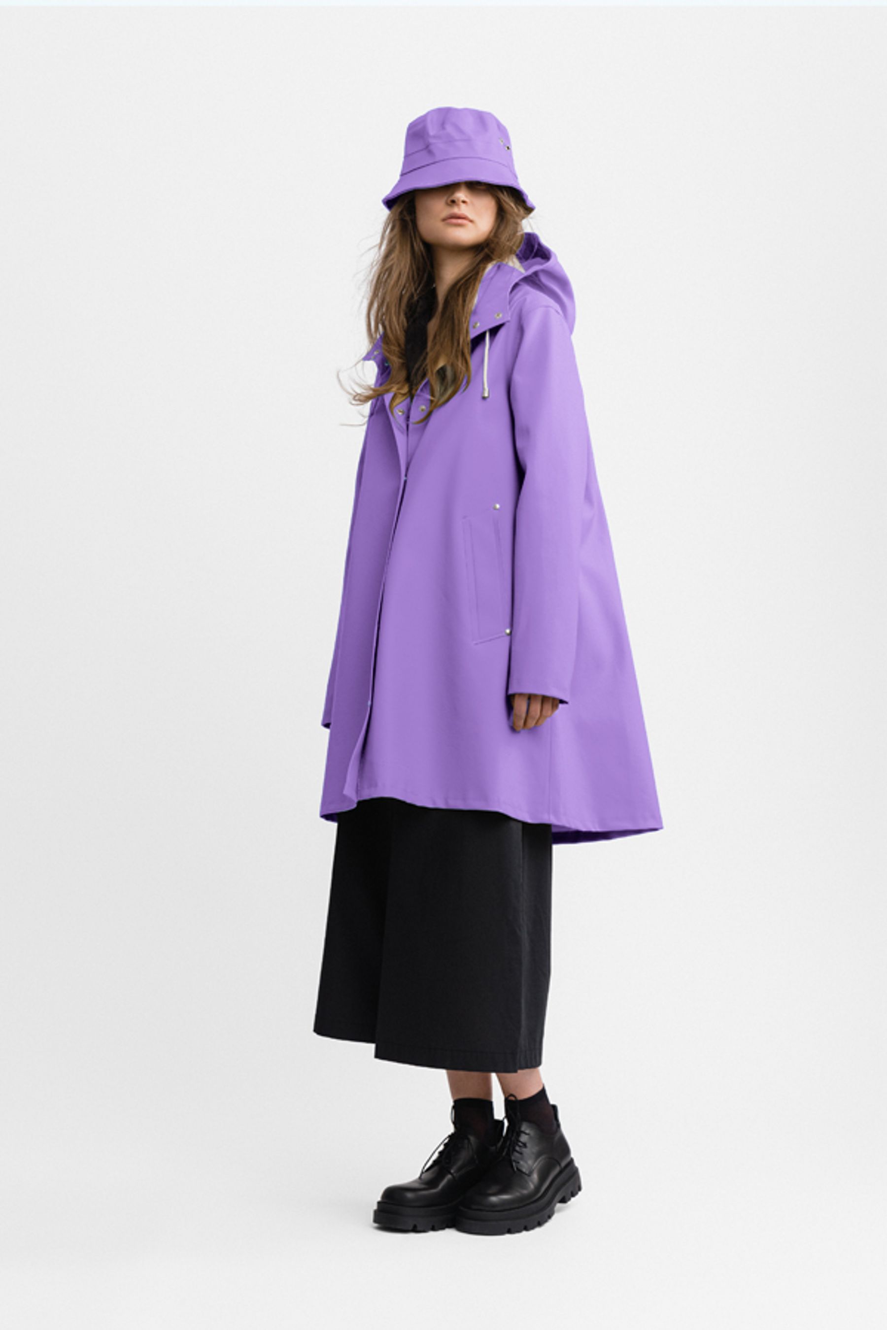 stutterheim mosebacke raincoat purple women jackets raincoats