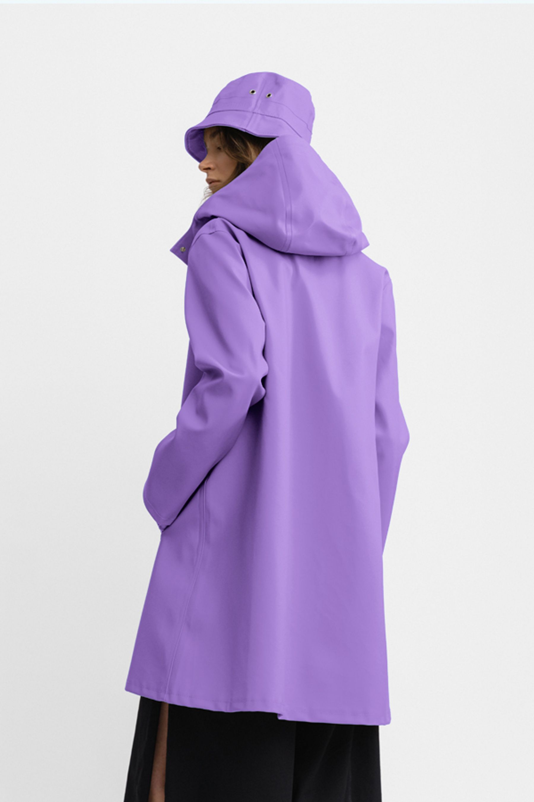 stutterheim mosebacke raincoat purple women jackets raincoats