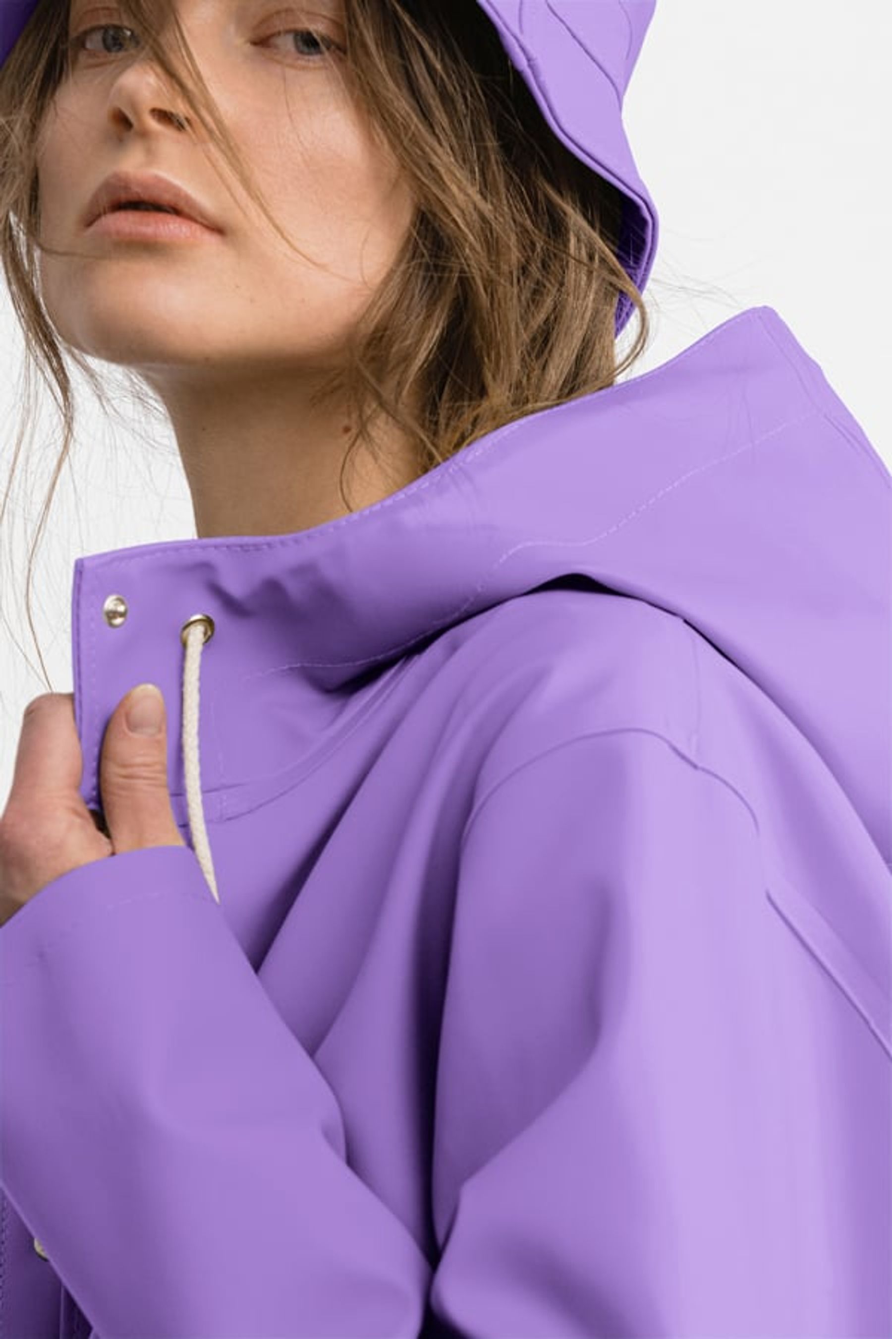 stutterheim mosebacke raincoat purple women jackets raincoats