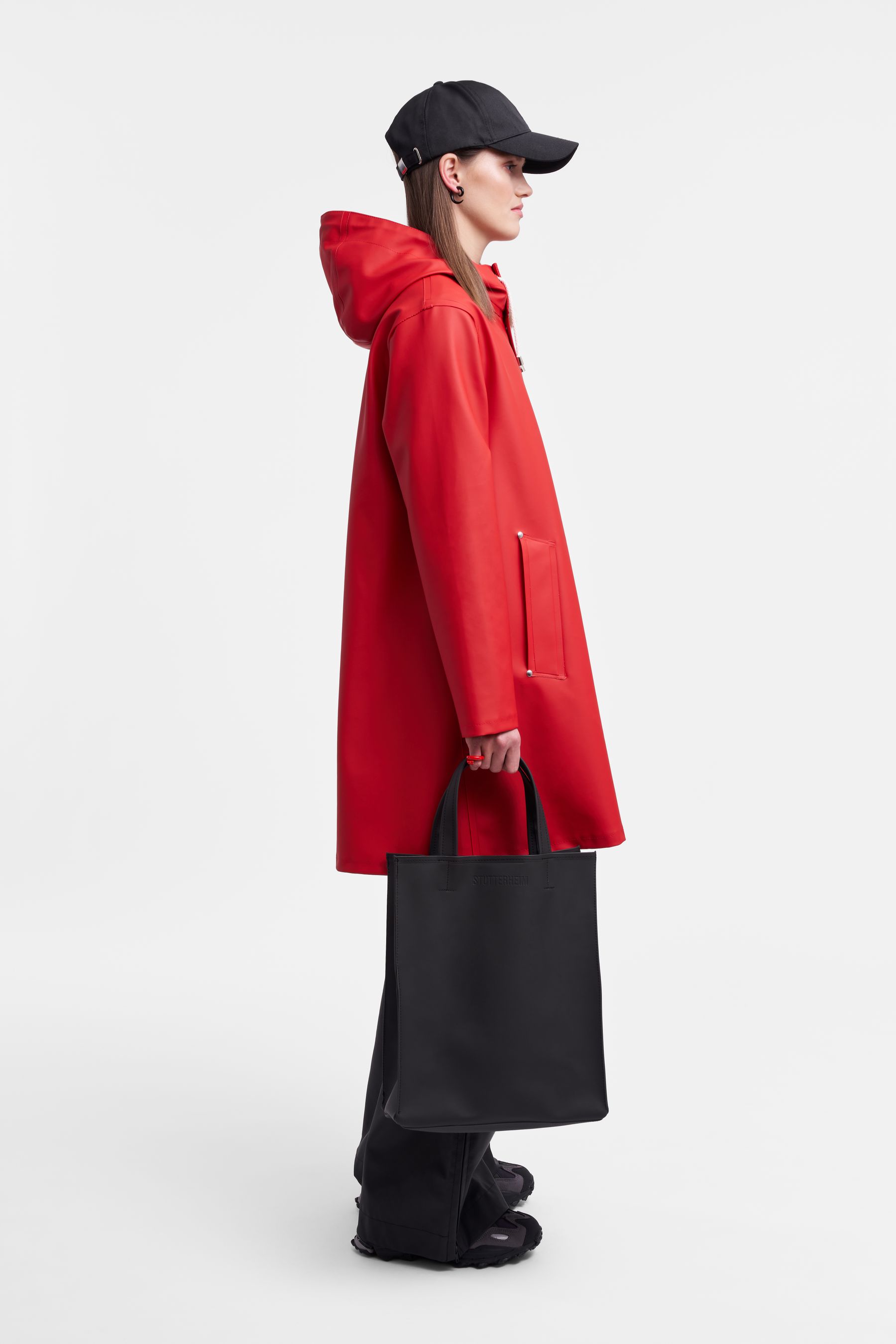 stutterheim mosebacke raincoat red women jackets raincoats