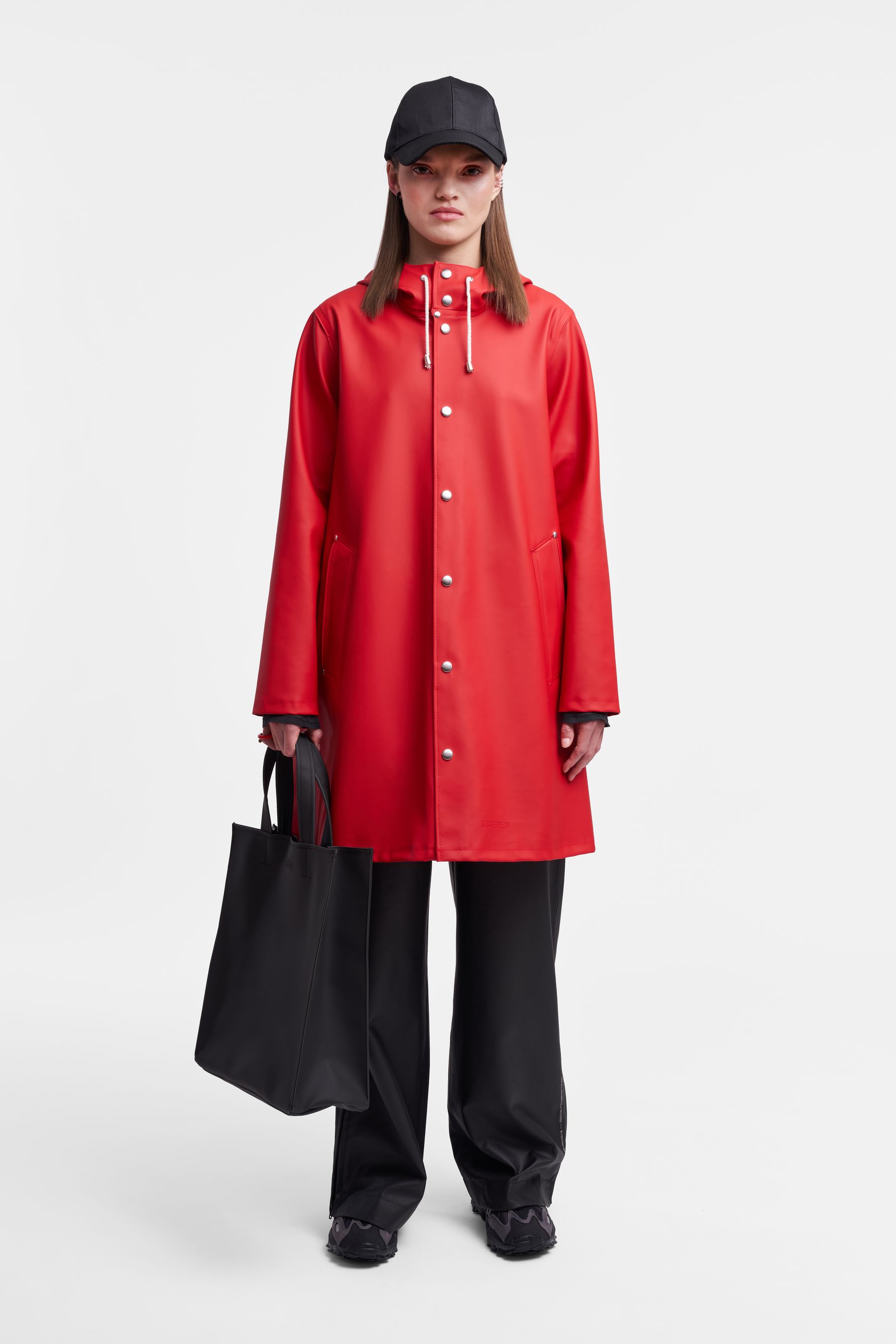 stutterheim mosebacke raincoat red women jackets raincoats