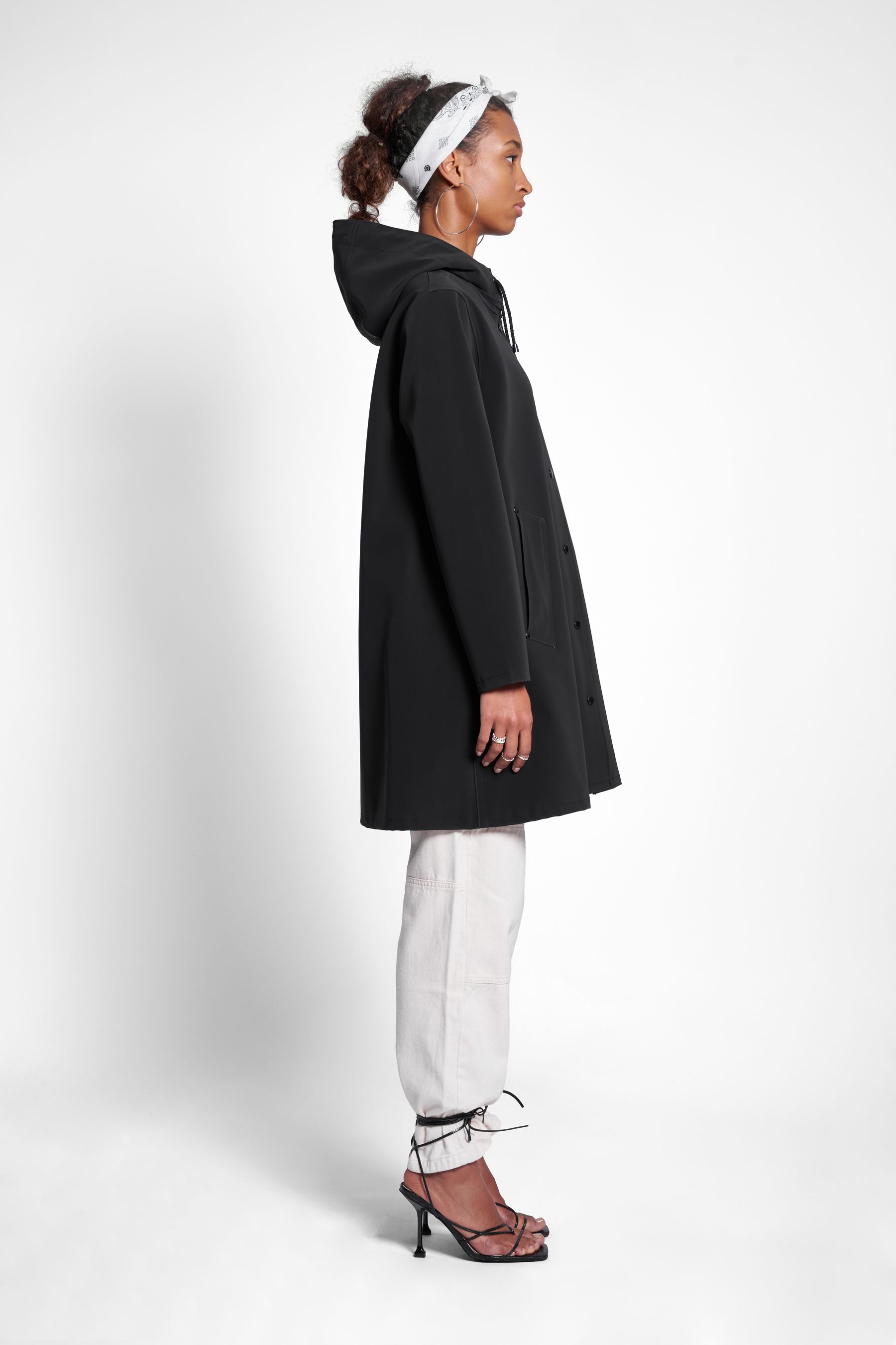 stutterheim mosebacke matte raincoat black women jackets raincoats