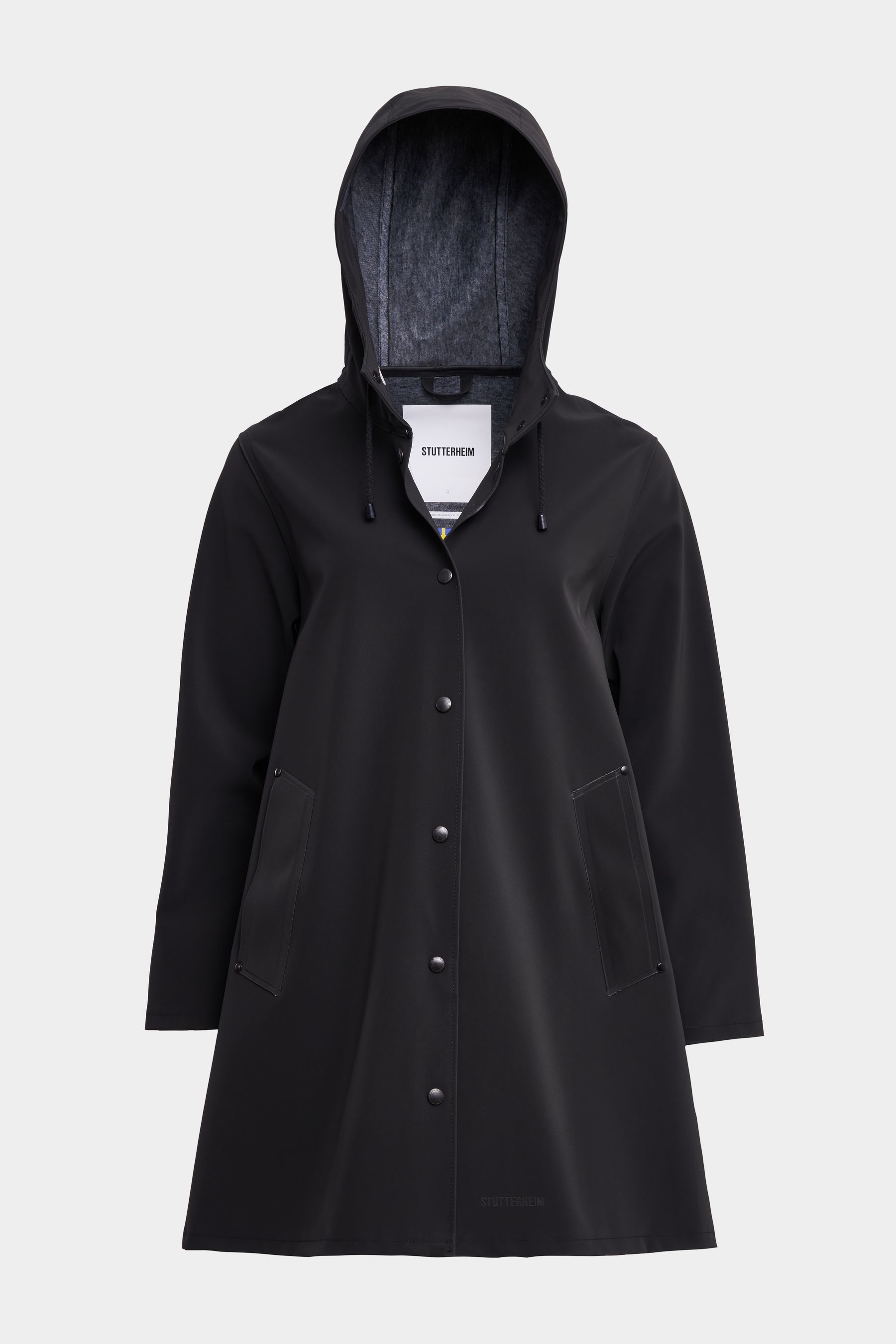 stutterheim mosebacke matte raincoat black women jackets raincoats