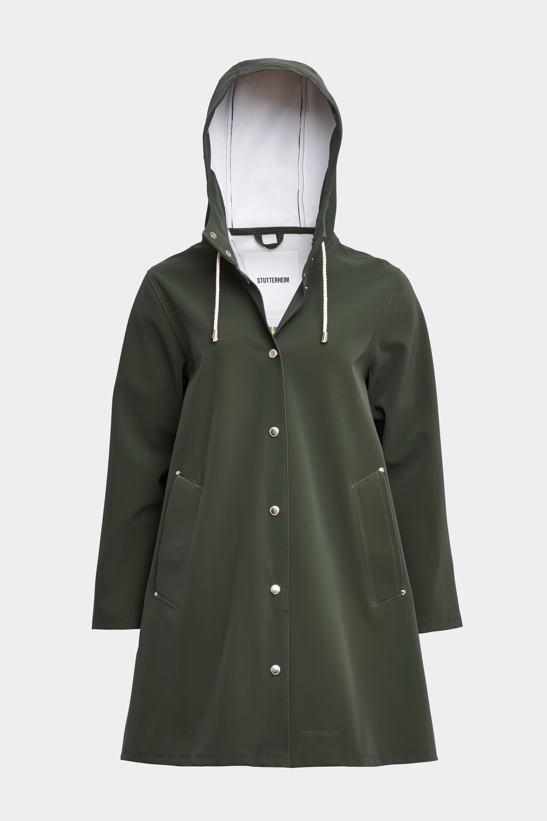 stutterheim mosebacke matte raincoat green women jackets raincoats