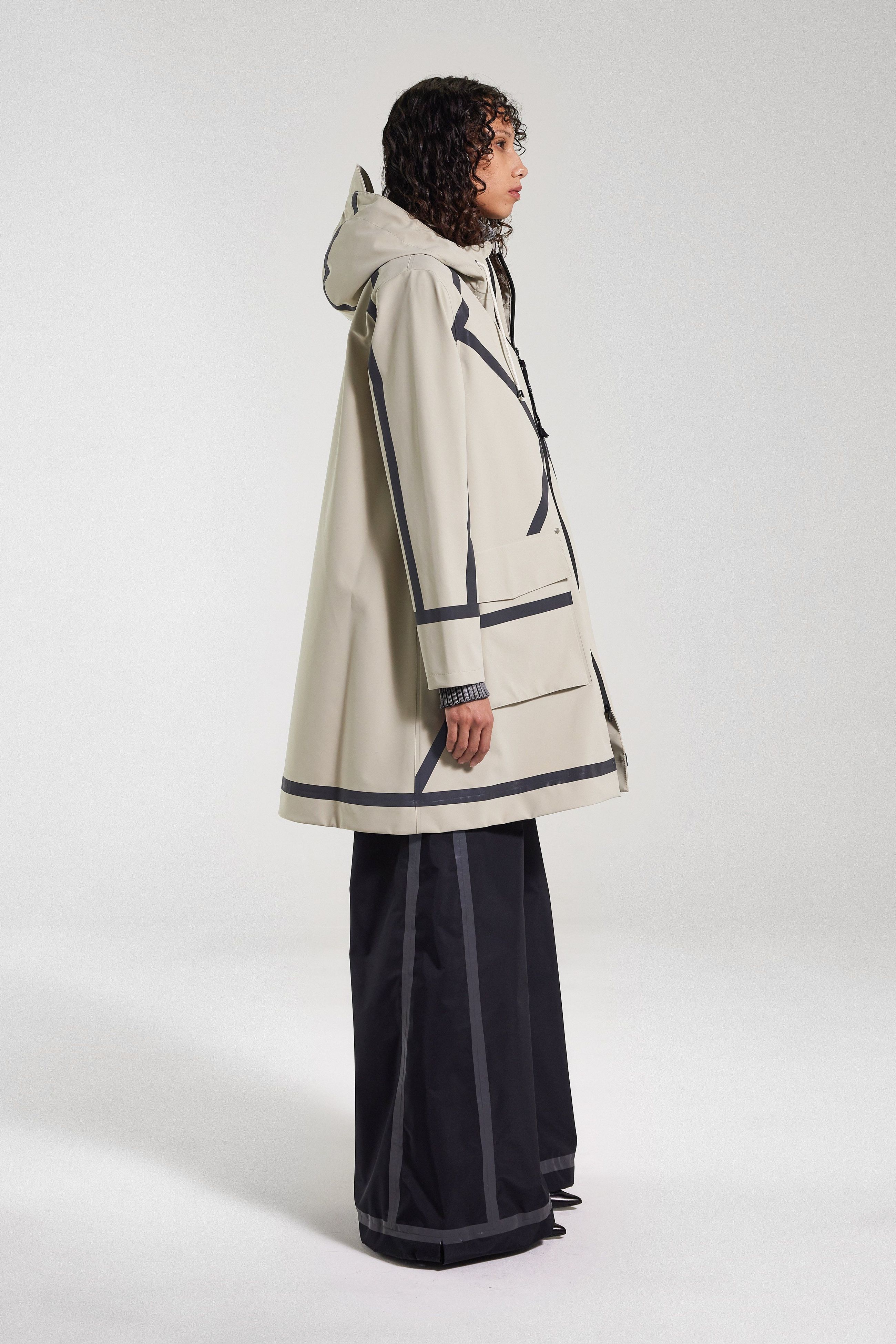 Stutterheim Mosebacke Tape Matte Raincoat In Pelican
