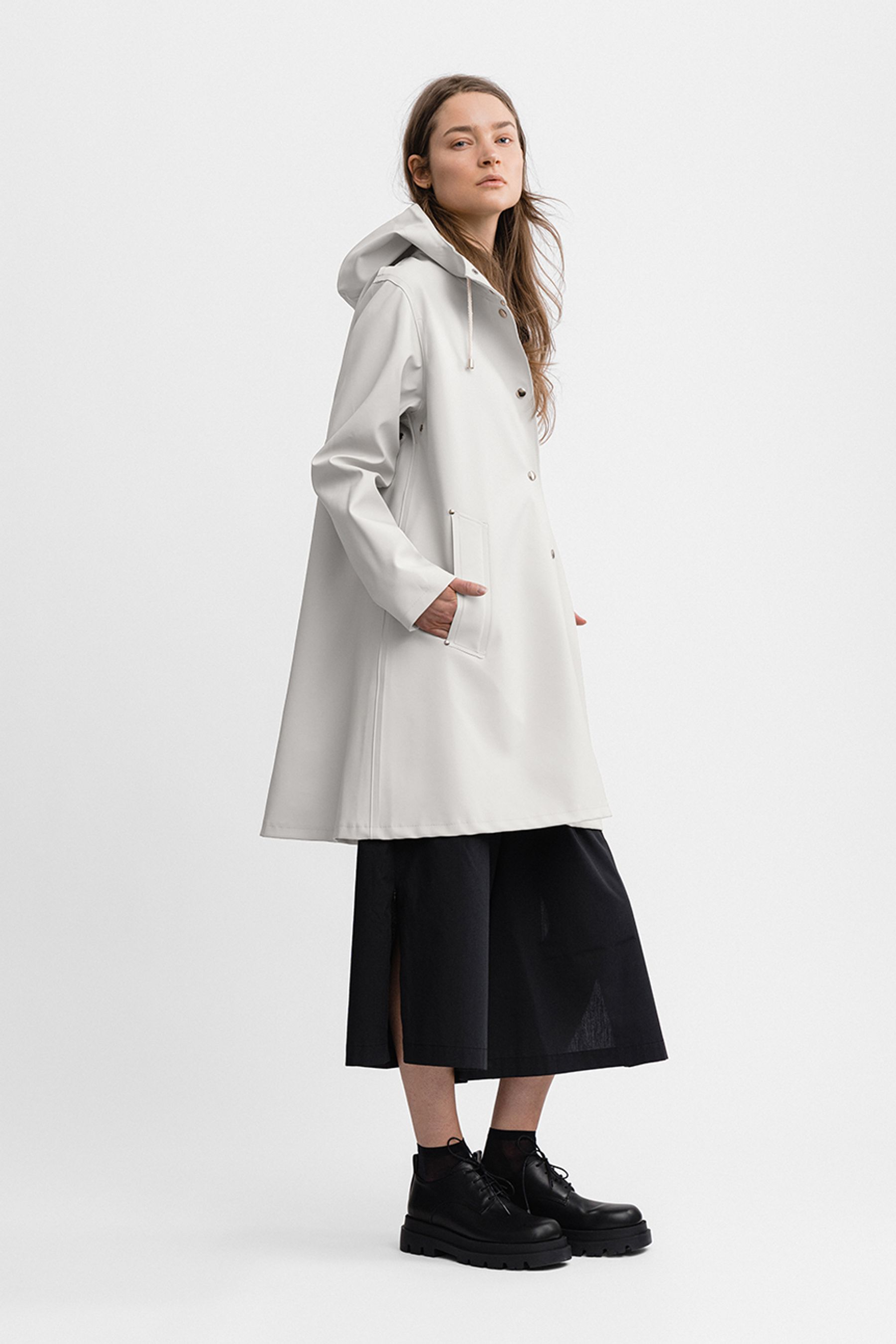 stutterheim mosebacke raincoat white women jackets raincoats