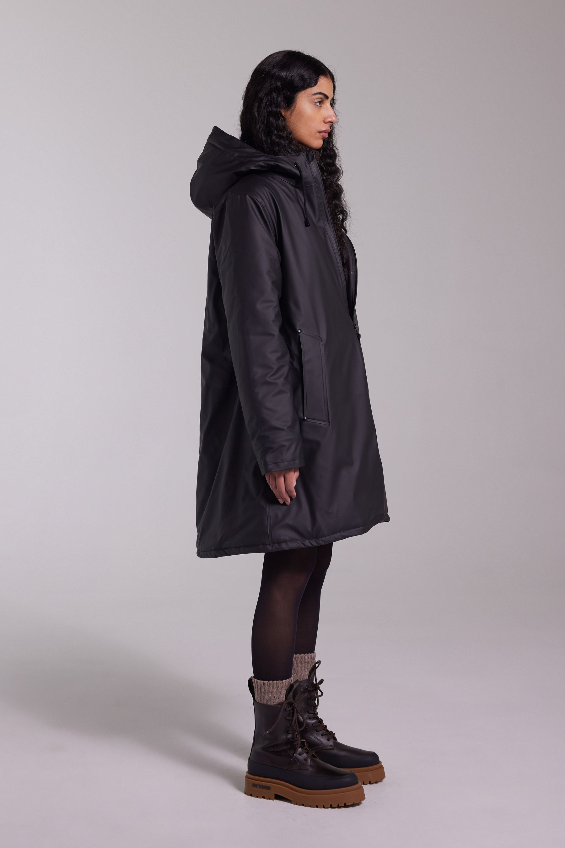 stutterheim mosebacke winter jacket black women jackets winter-coats