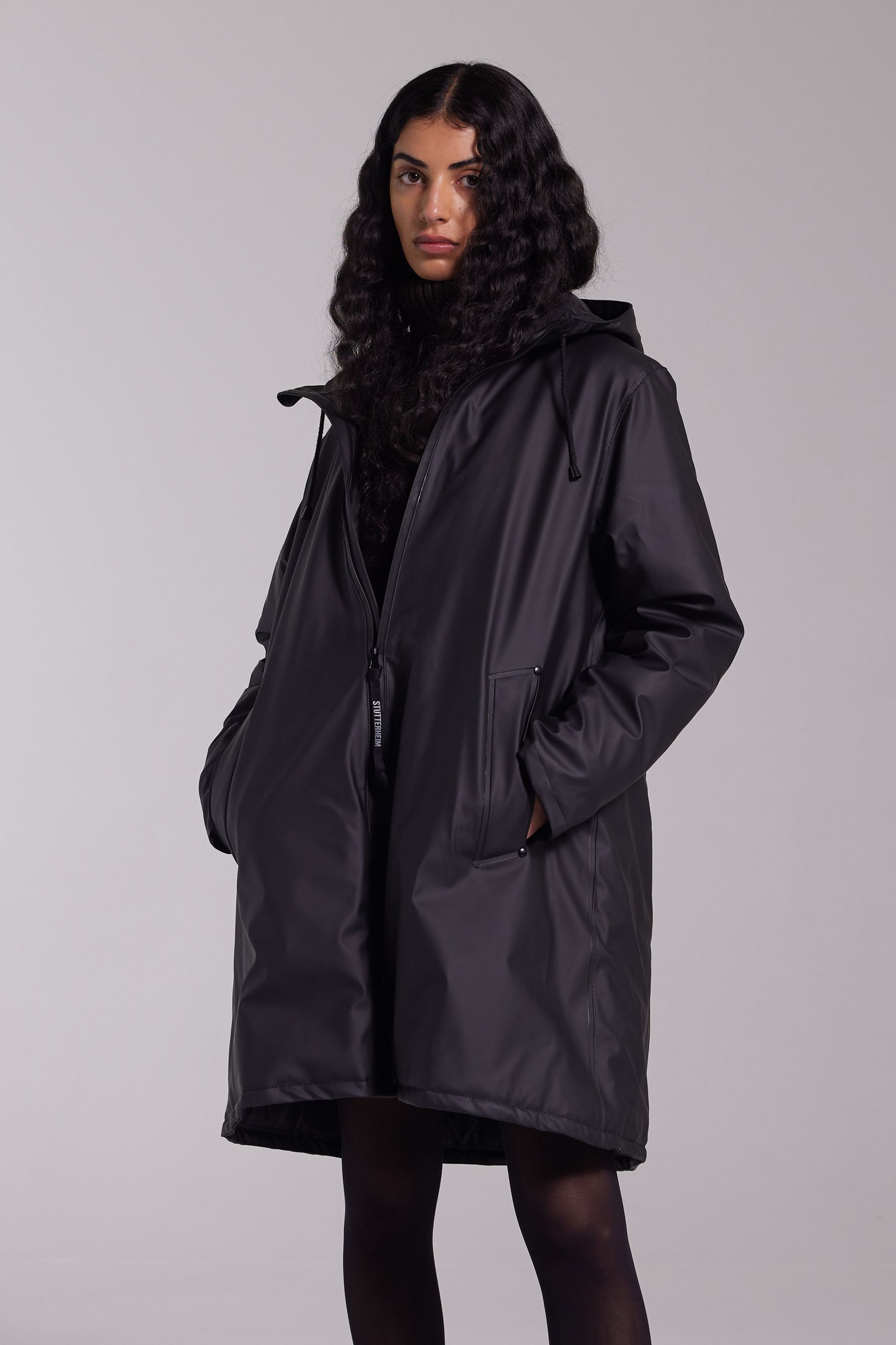 stutterheim mosebacke winter jacket black women jackets winter-coats