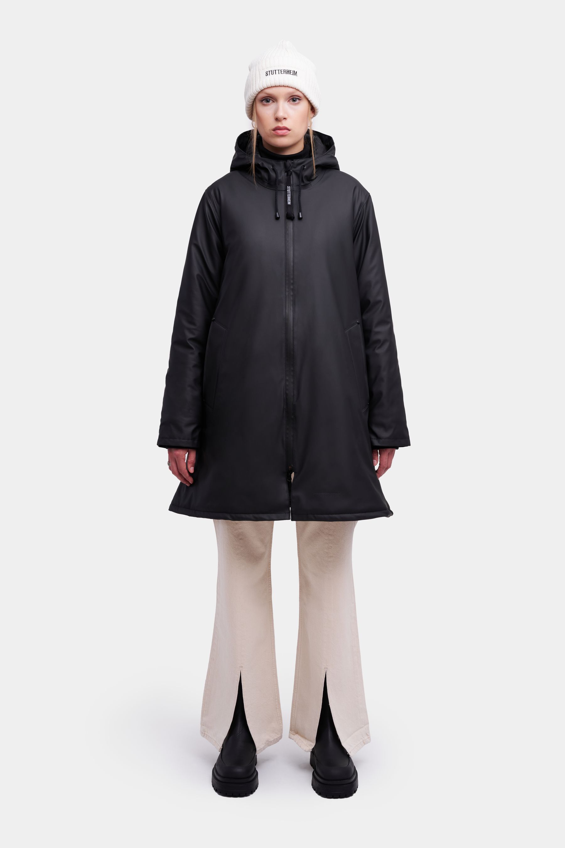 stutterheim mosebacke winter jacket black women jackets winter-coats