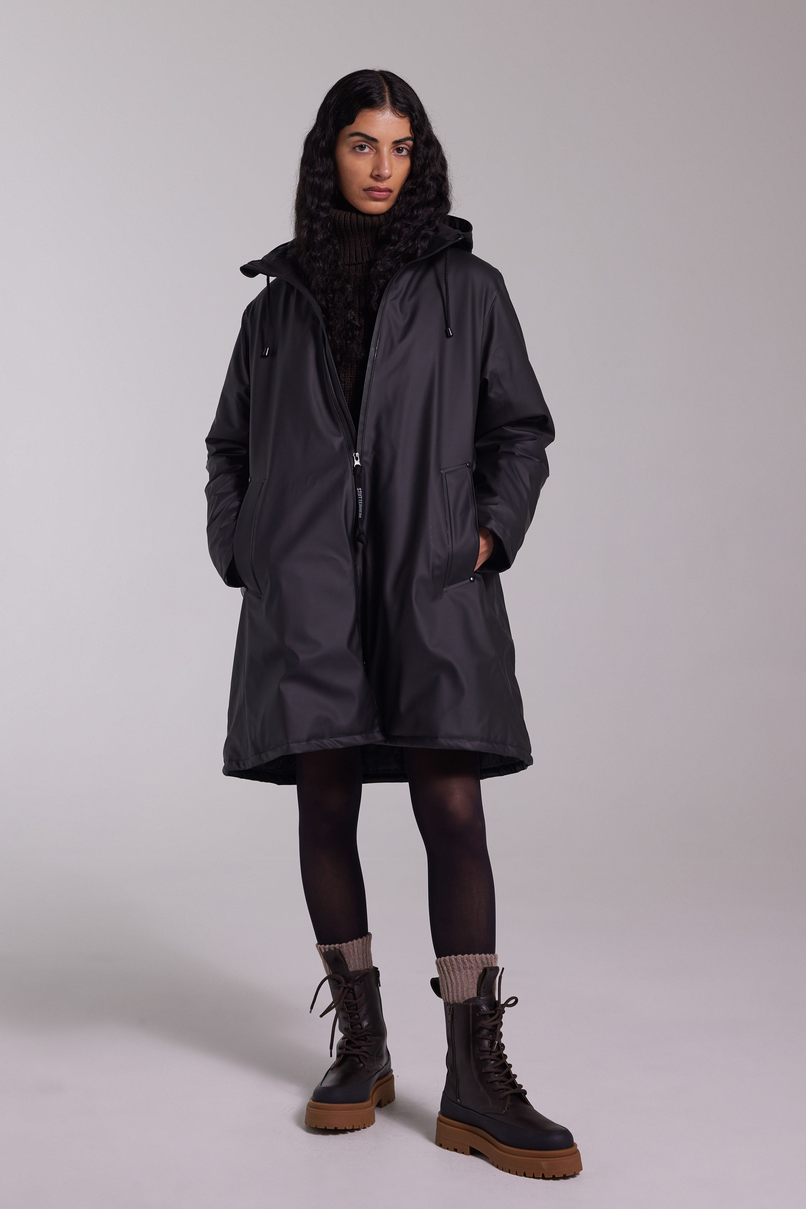 stutterheim mosebacke winter jacket black women jackets winter-coats