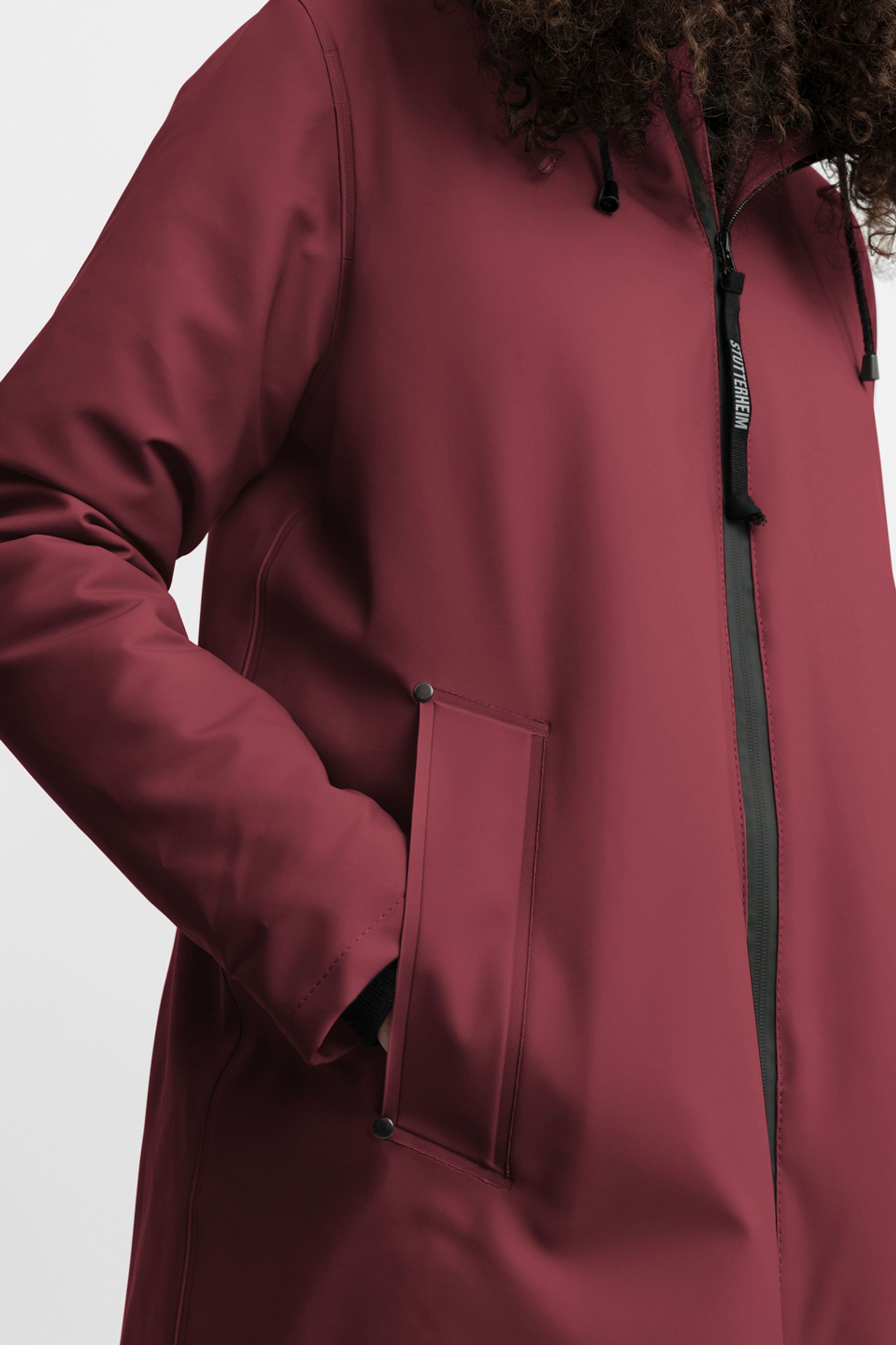 stutterheim mosebacke winter jacket burgundy women jackets winter-coats
