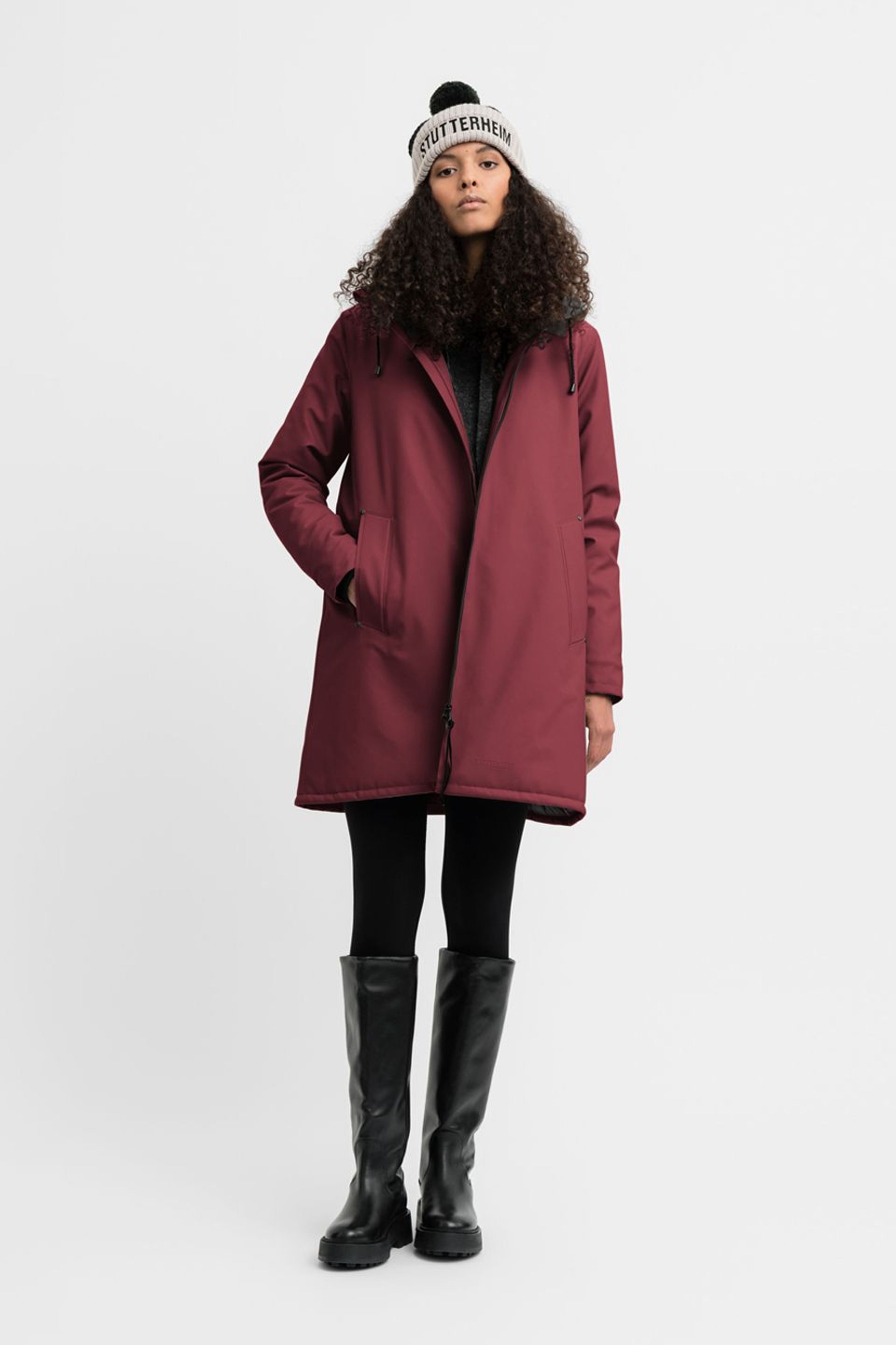 Burgundy winter jacket womens discount