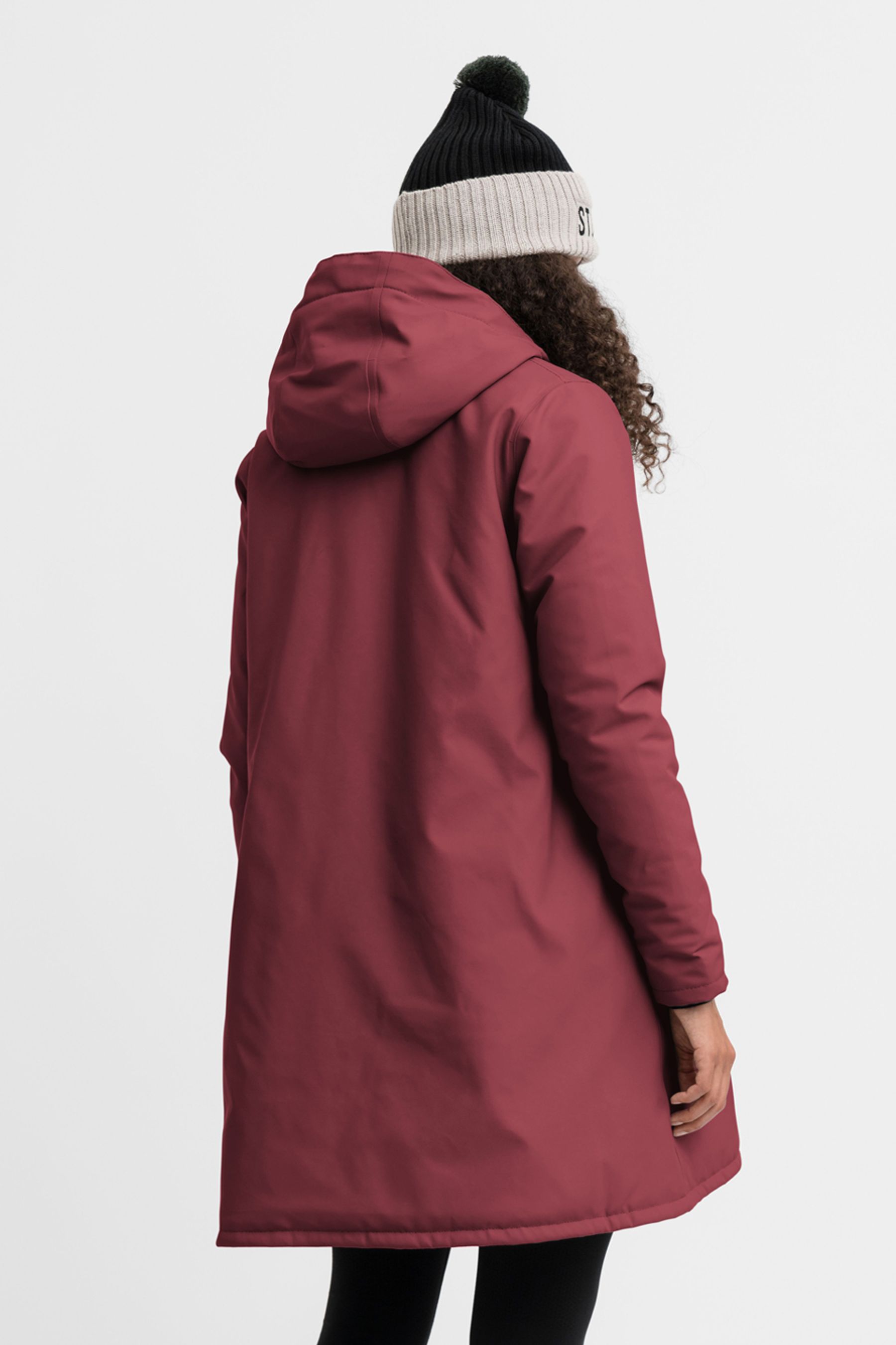 stutterheim mosebacke winter jacket burgundy women jackets winter-coats