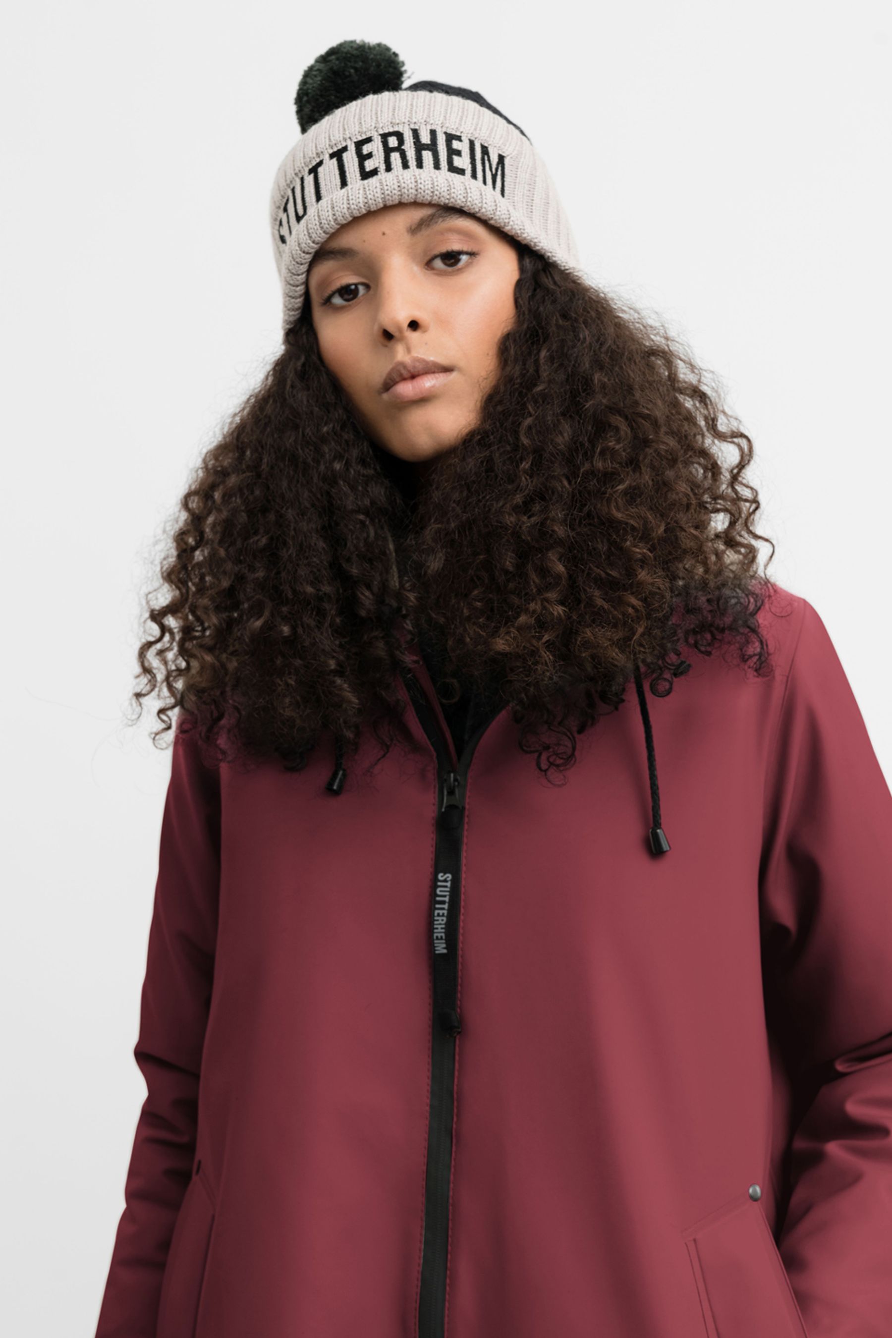 stutterheim mosebacke winter jacket burgundy women jackets winter-coats
